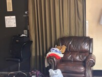 I propped the 2 chairs there bc the sliding glass window could be easily opened.