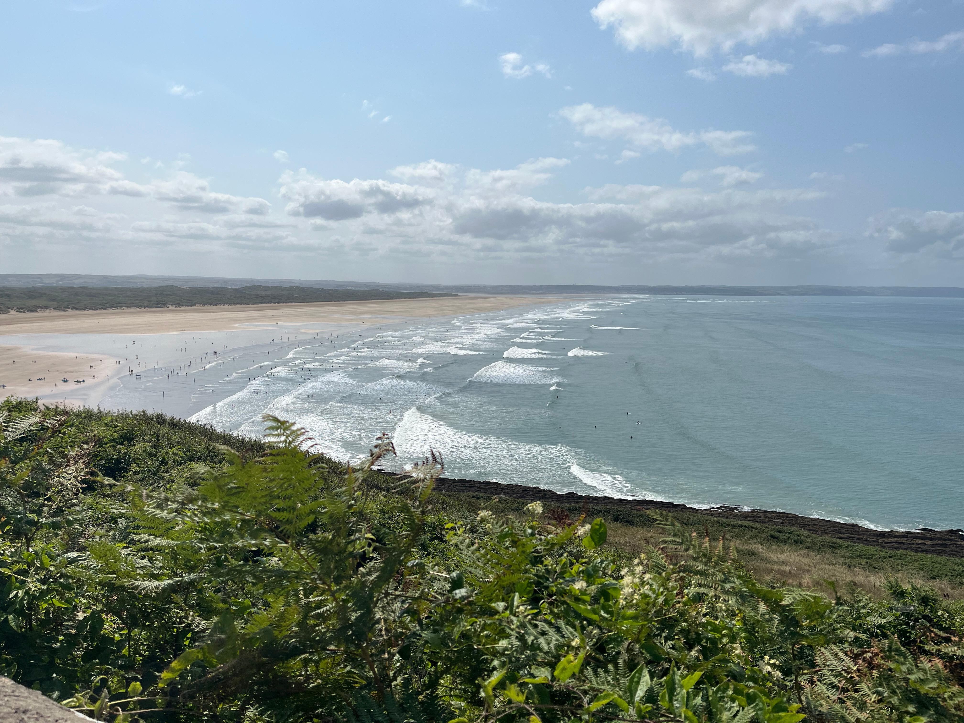 Saunton beach from cliff road