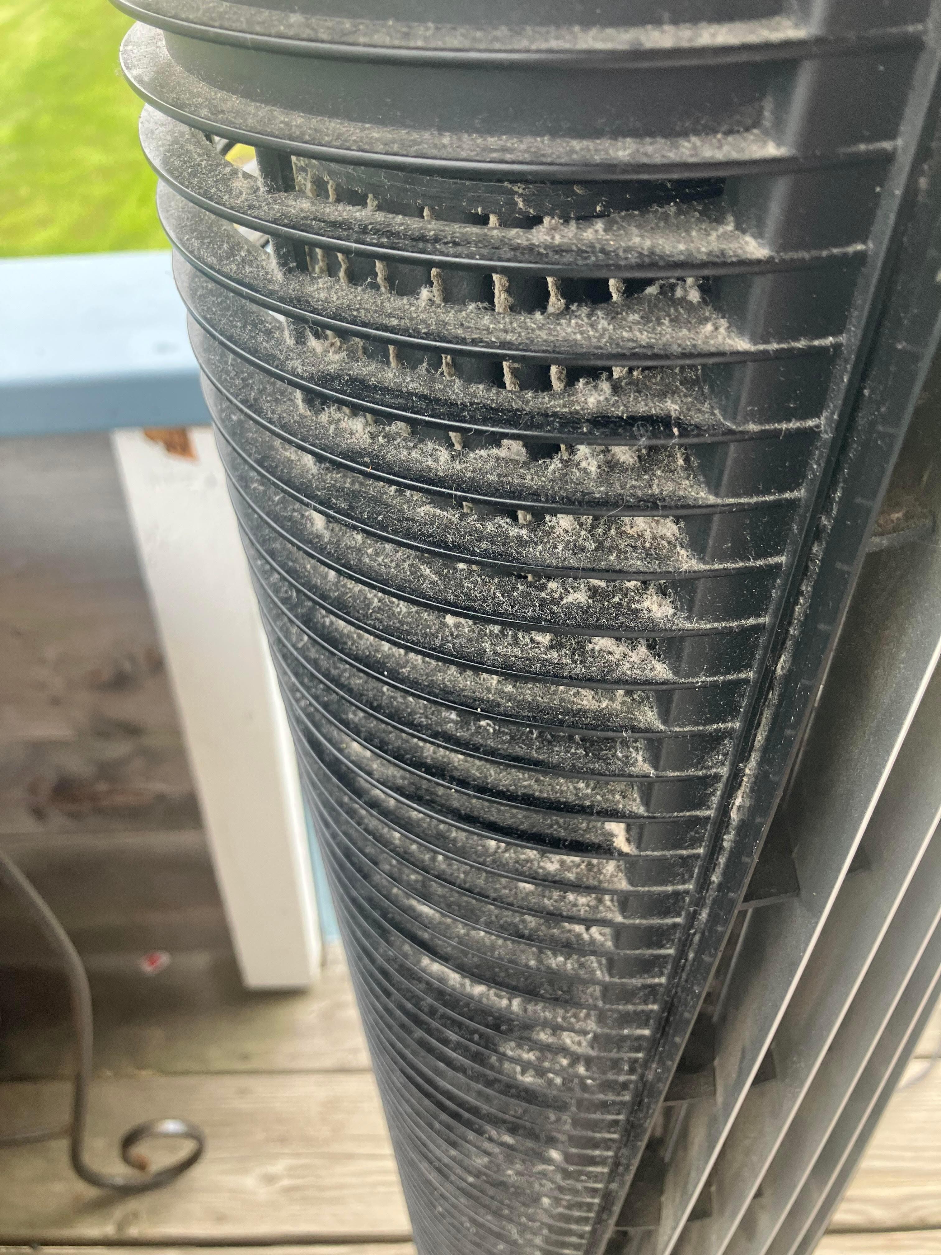 Dirty fan covered with dust