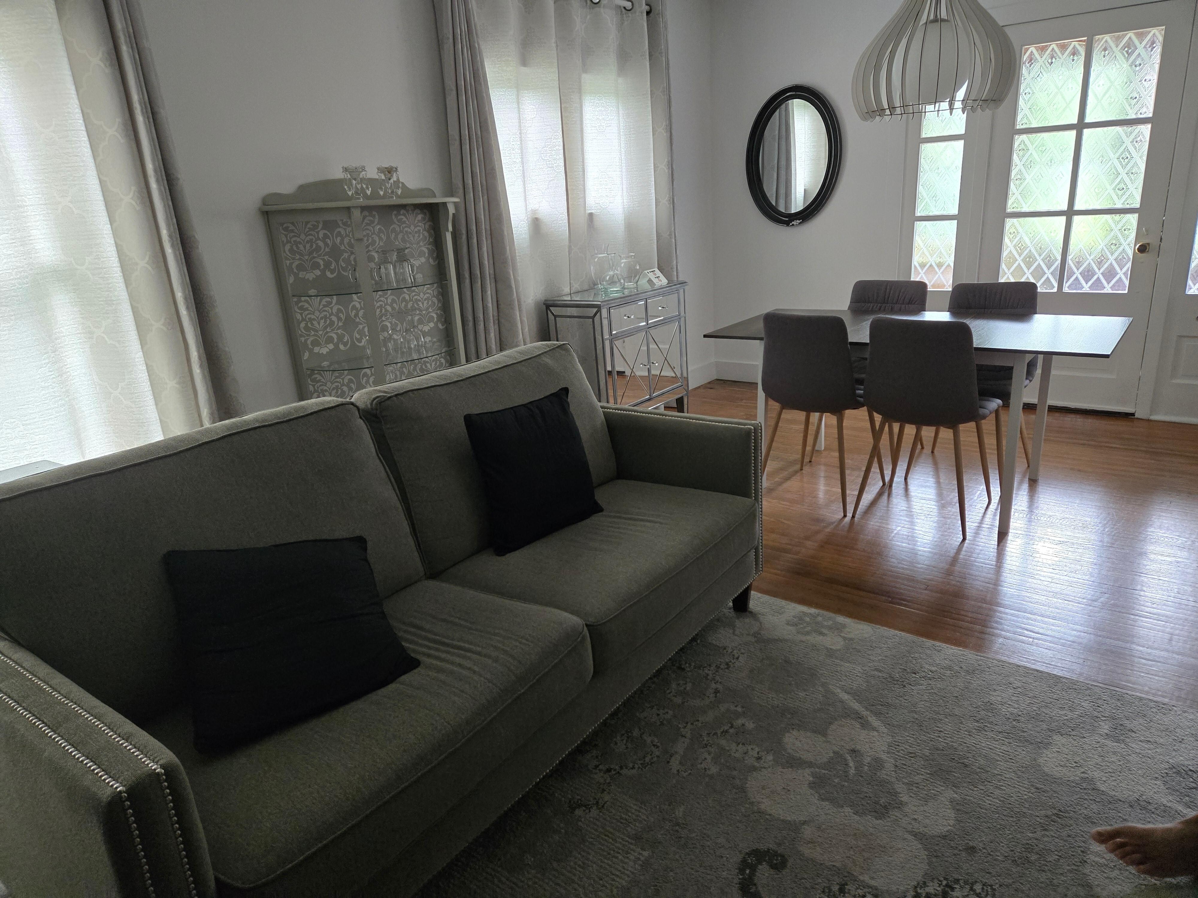 Living room, and dining room