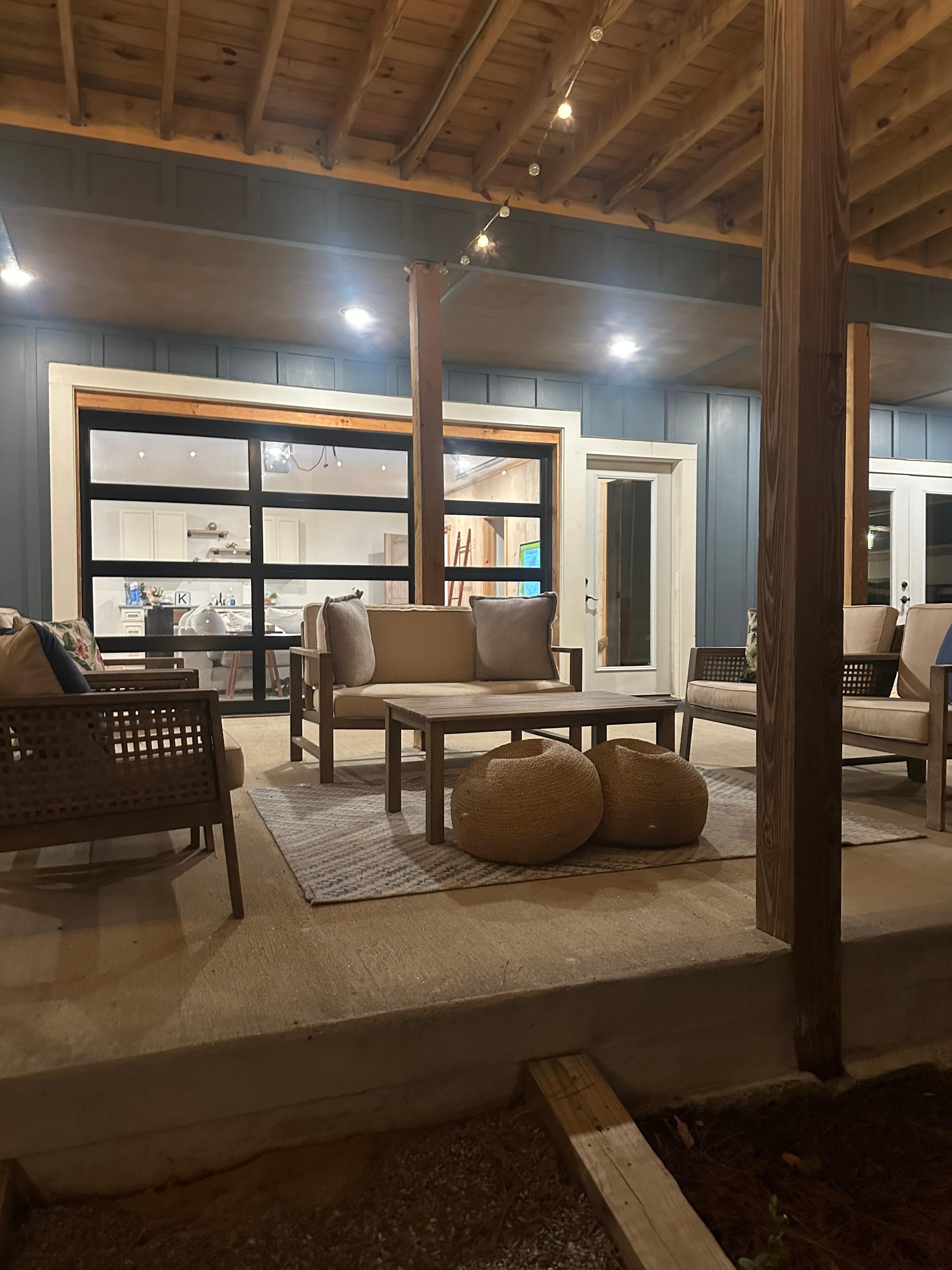 The downstairs area was set up for fun entertainment with a great view! 