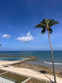 View of the beach from the porch