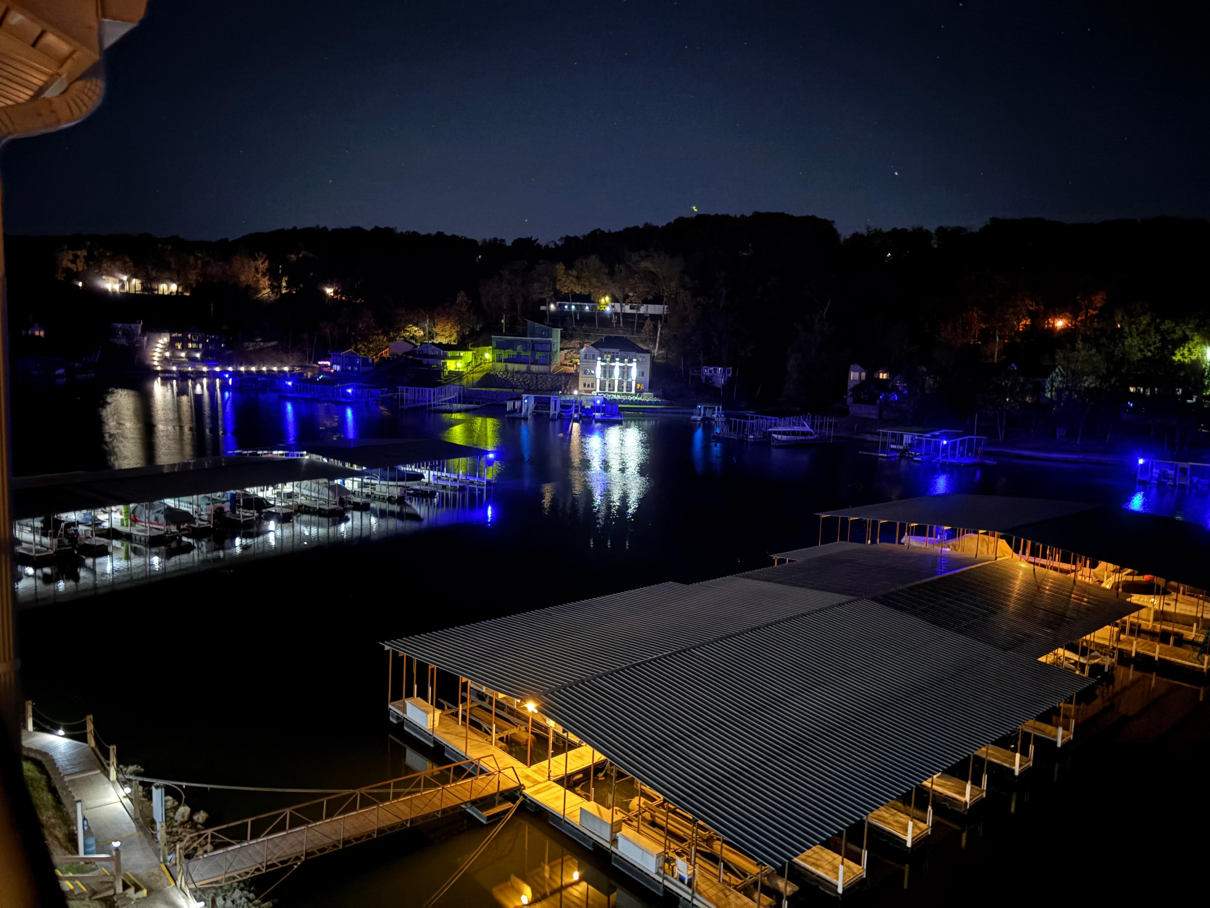 View from the patio at night. 