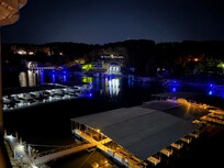 View from the patio at night.