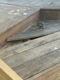 Unsafe board on porch