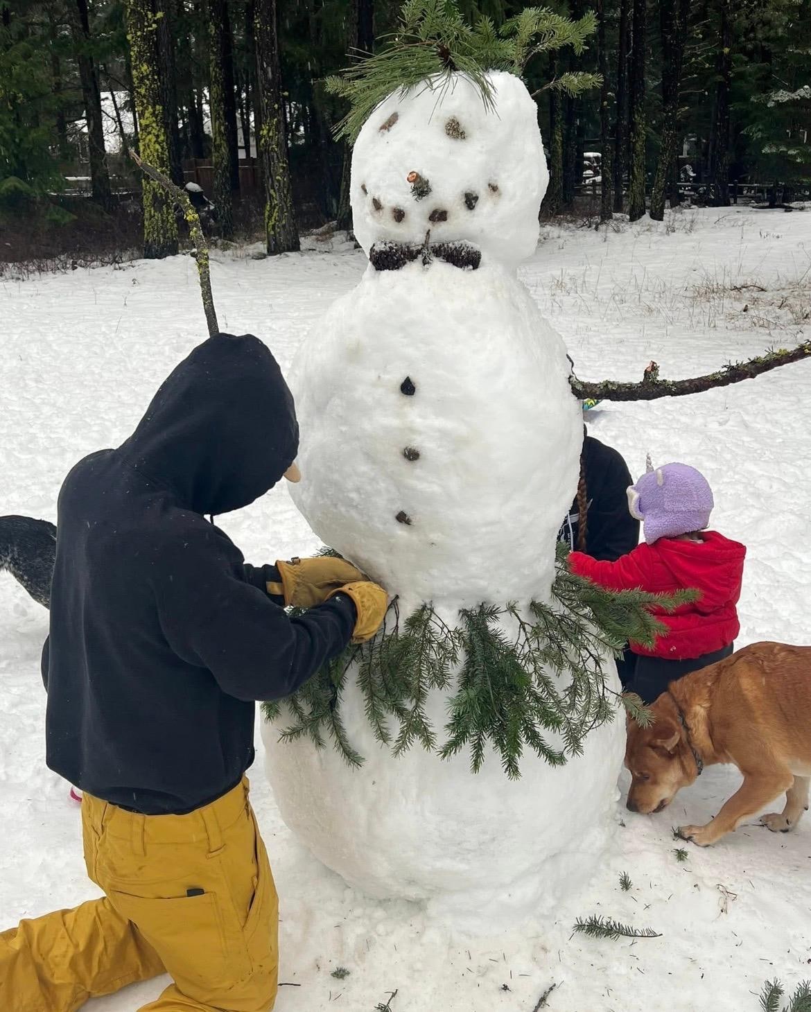 The snowman we built after the fresh snow fall 💙