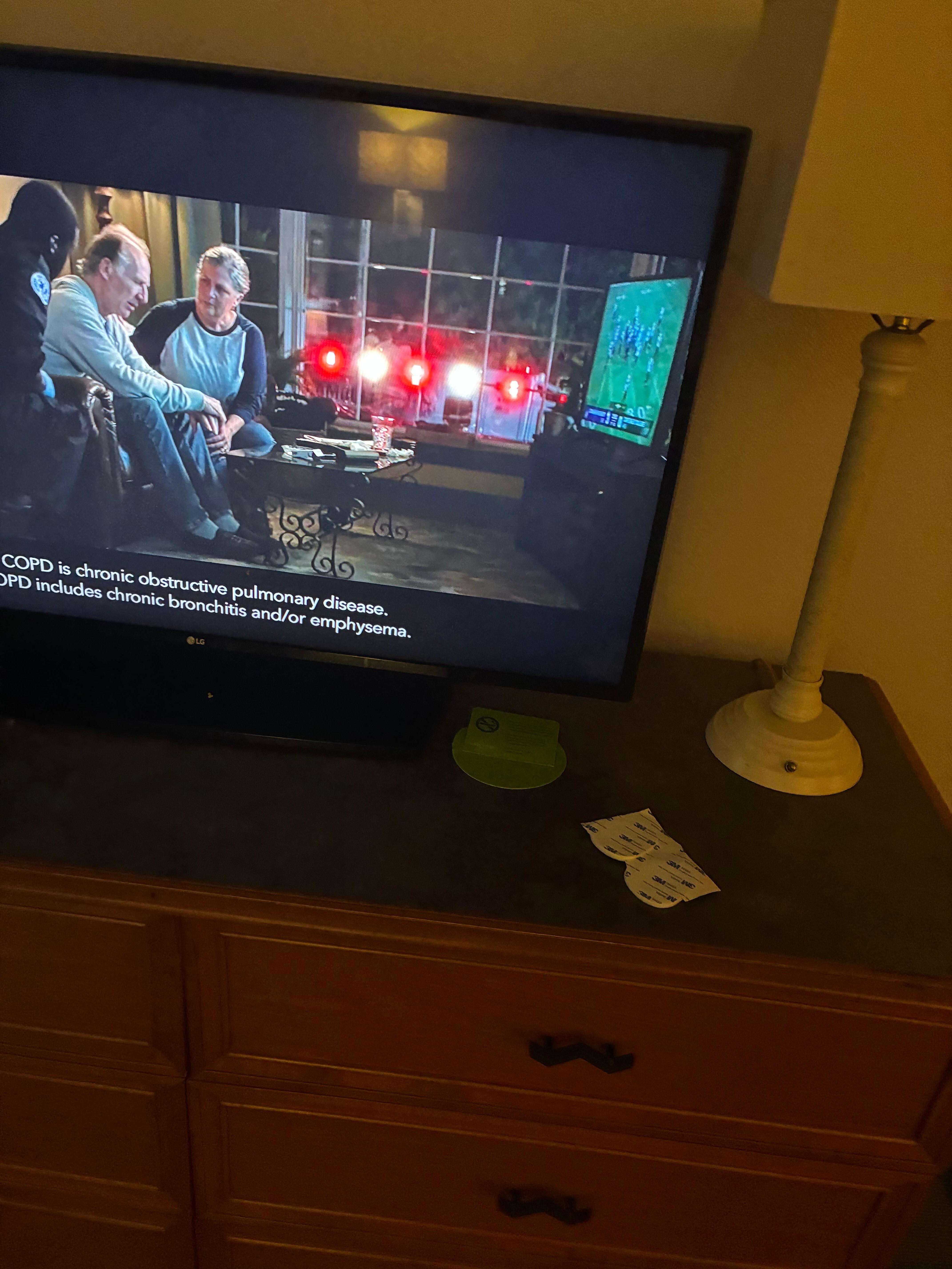 tv on and off all night