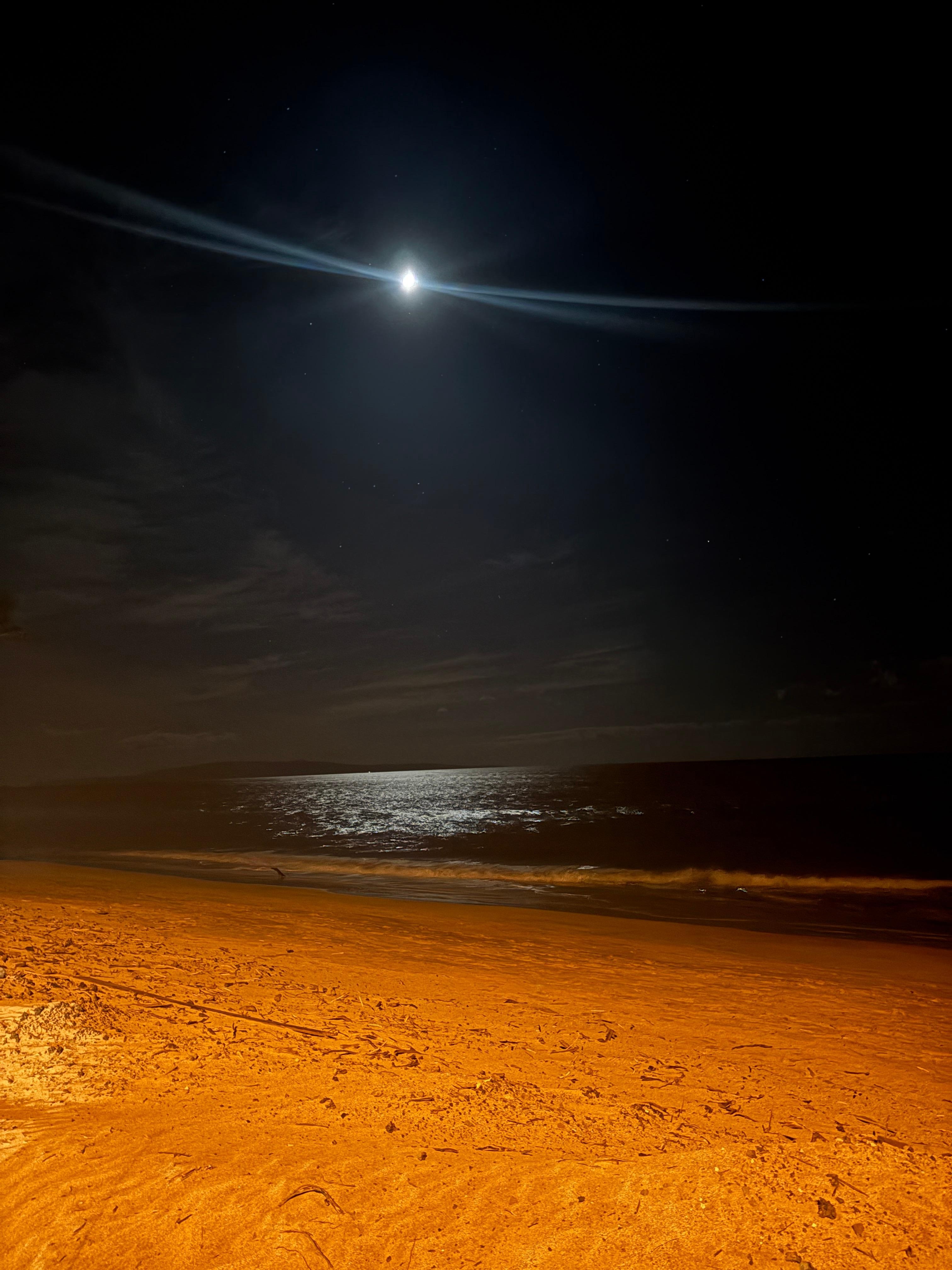 Moonlight from a beach short drive from house 