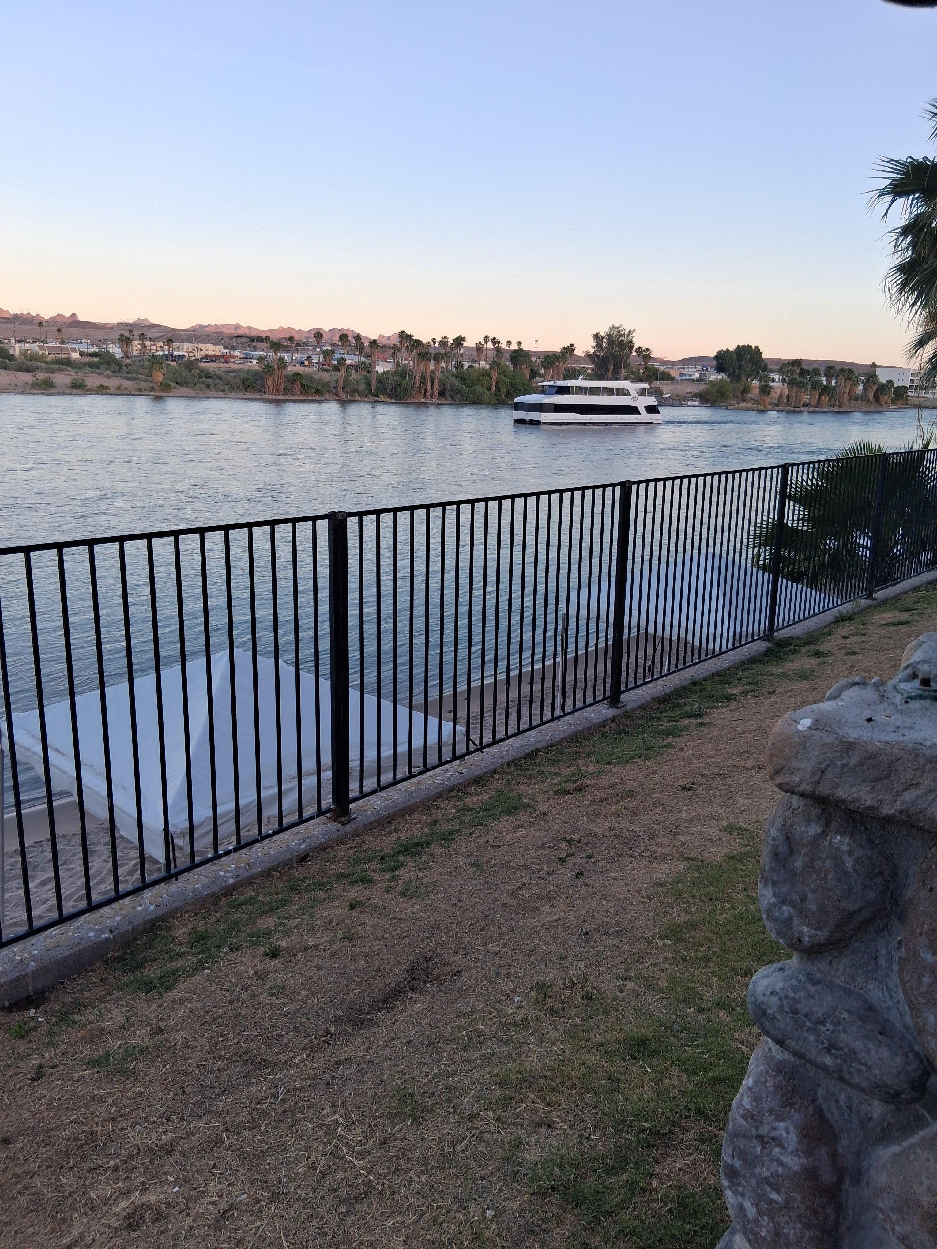 Outside overlooking the river from property fence line
