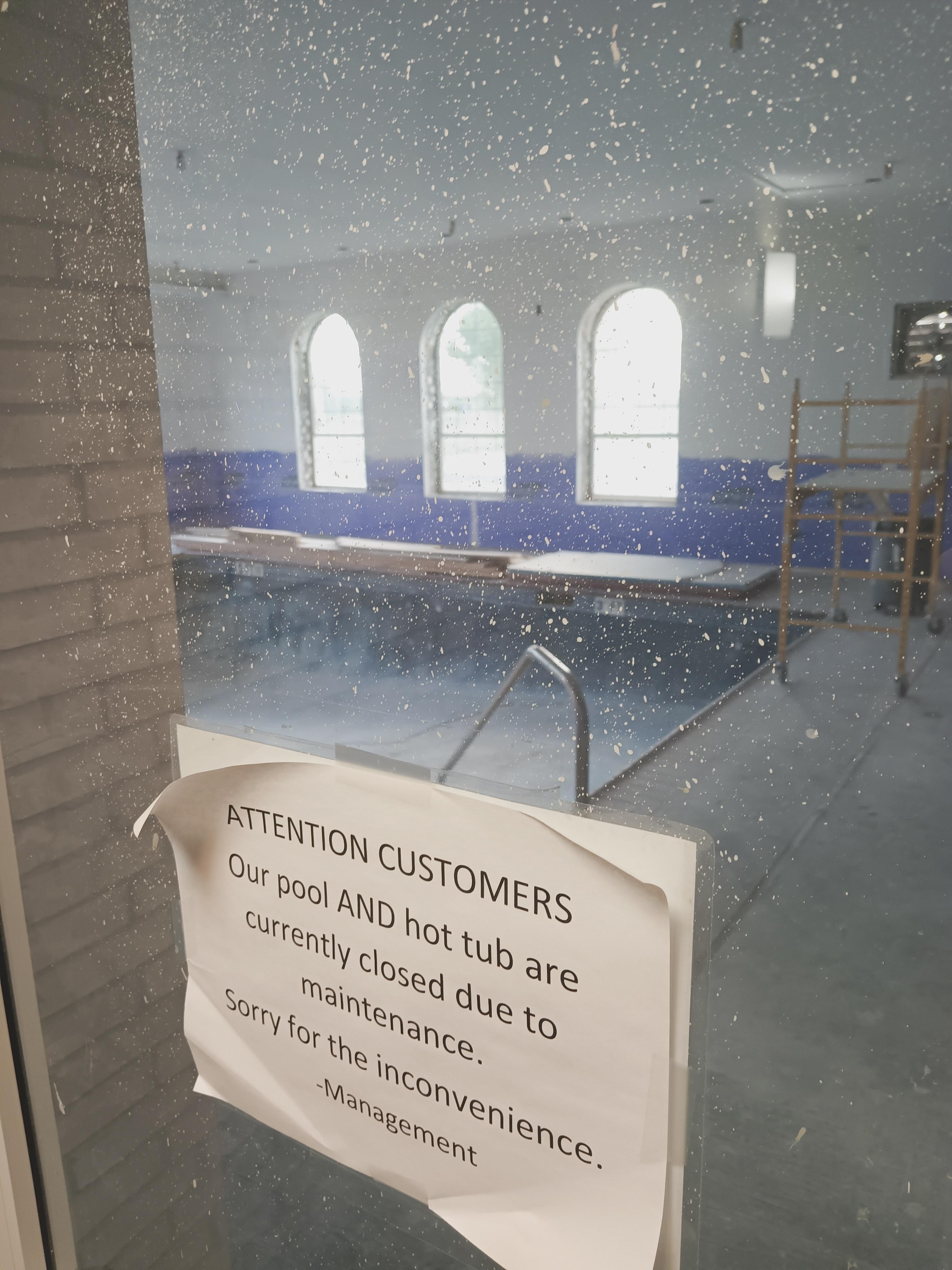 Pool closed, stated as available