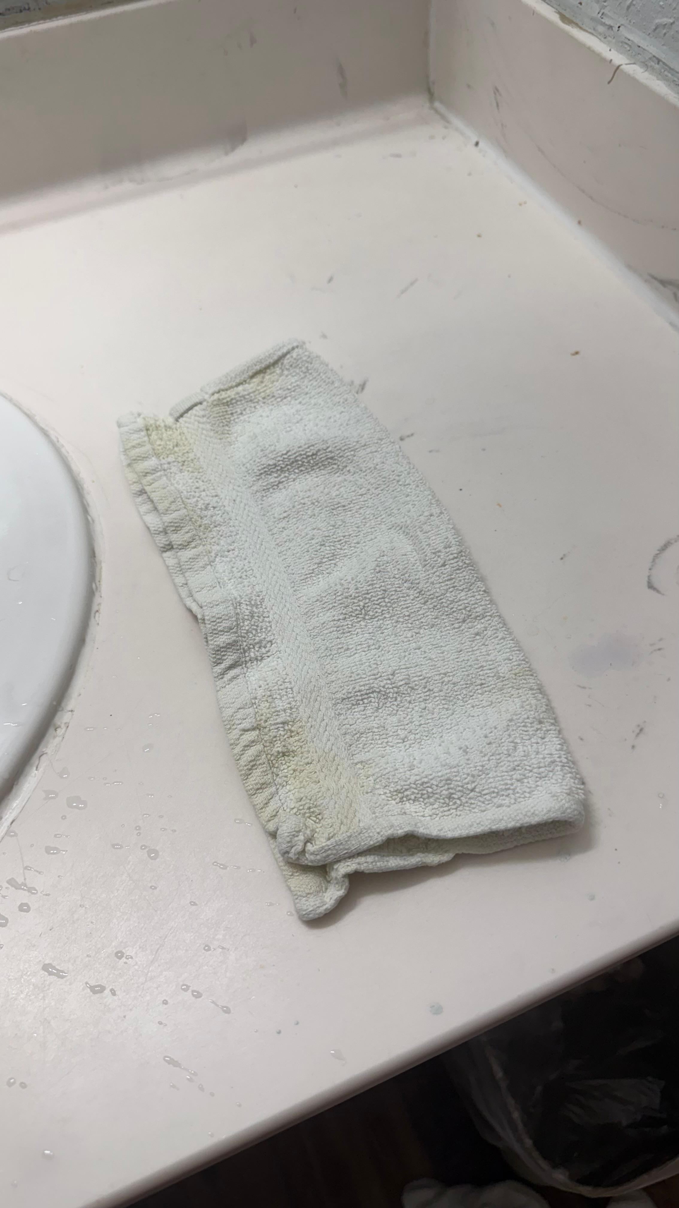 Towels were noticeably stained even before use. 