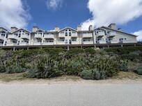 Back view of hotel from beach access trail