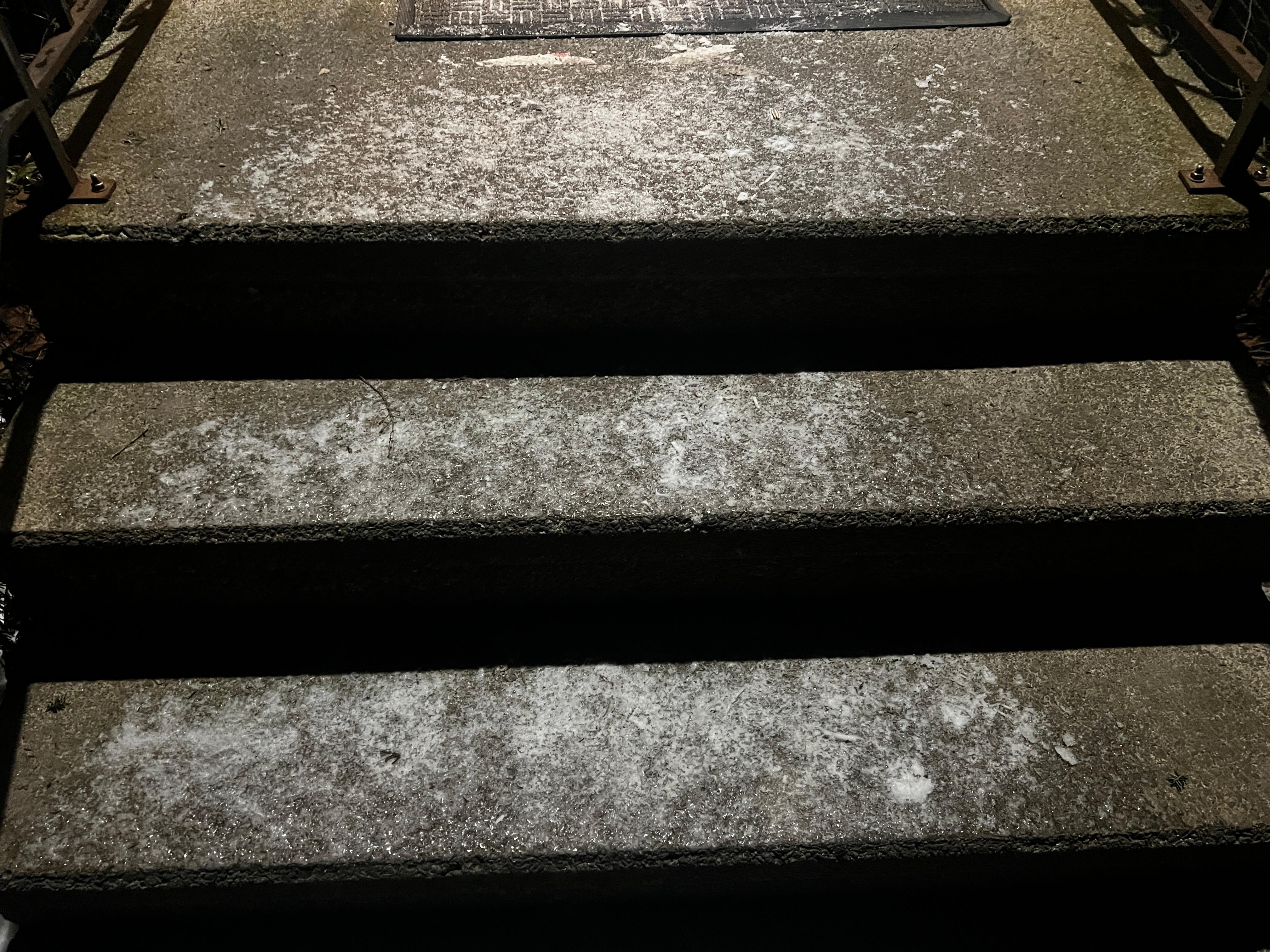 Ice on steps