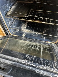 Oven cleaner left in the oven and not clean