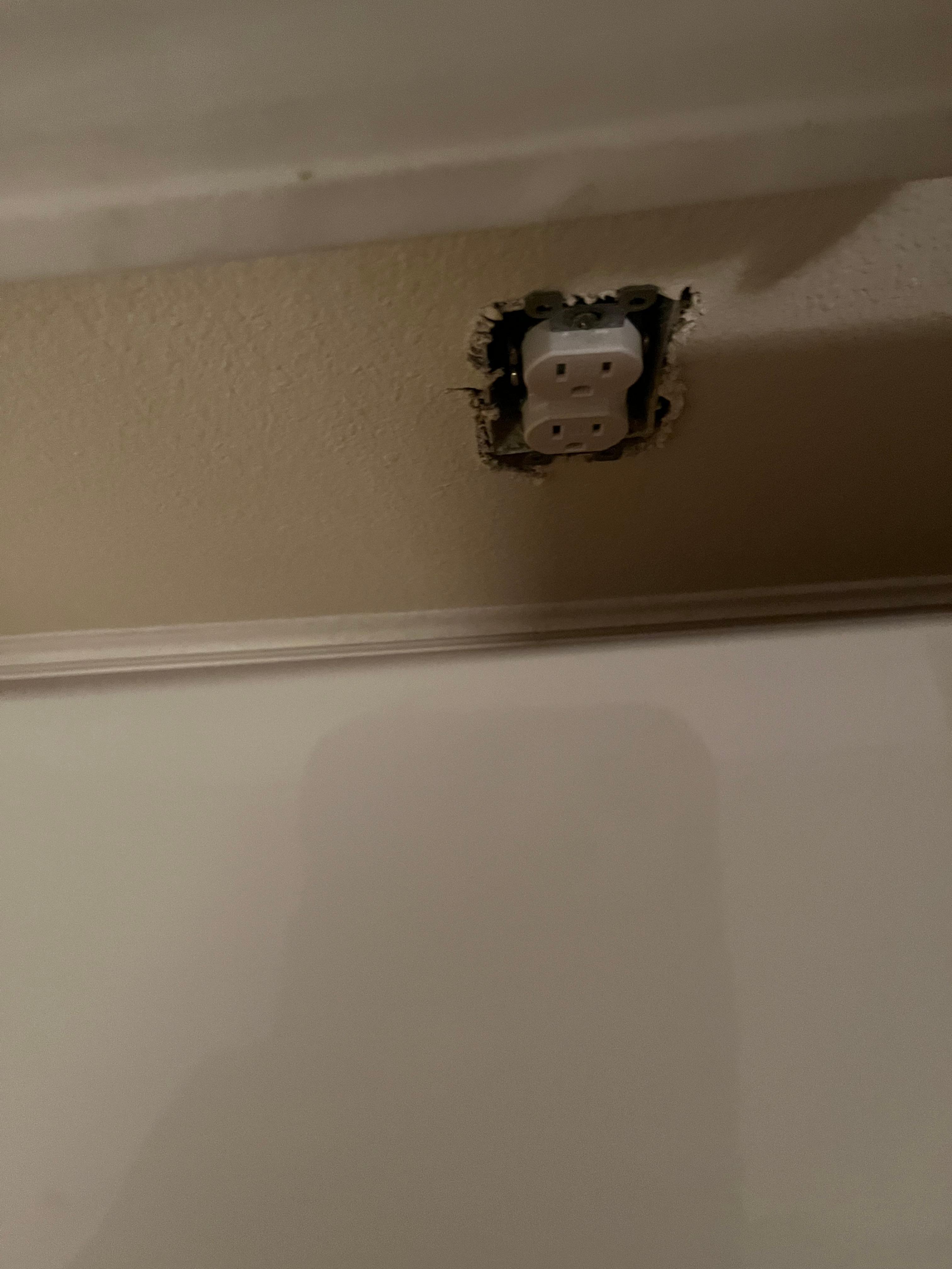 No receptacle cover.