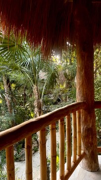 Enjoying the terrace on the hammock