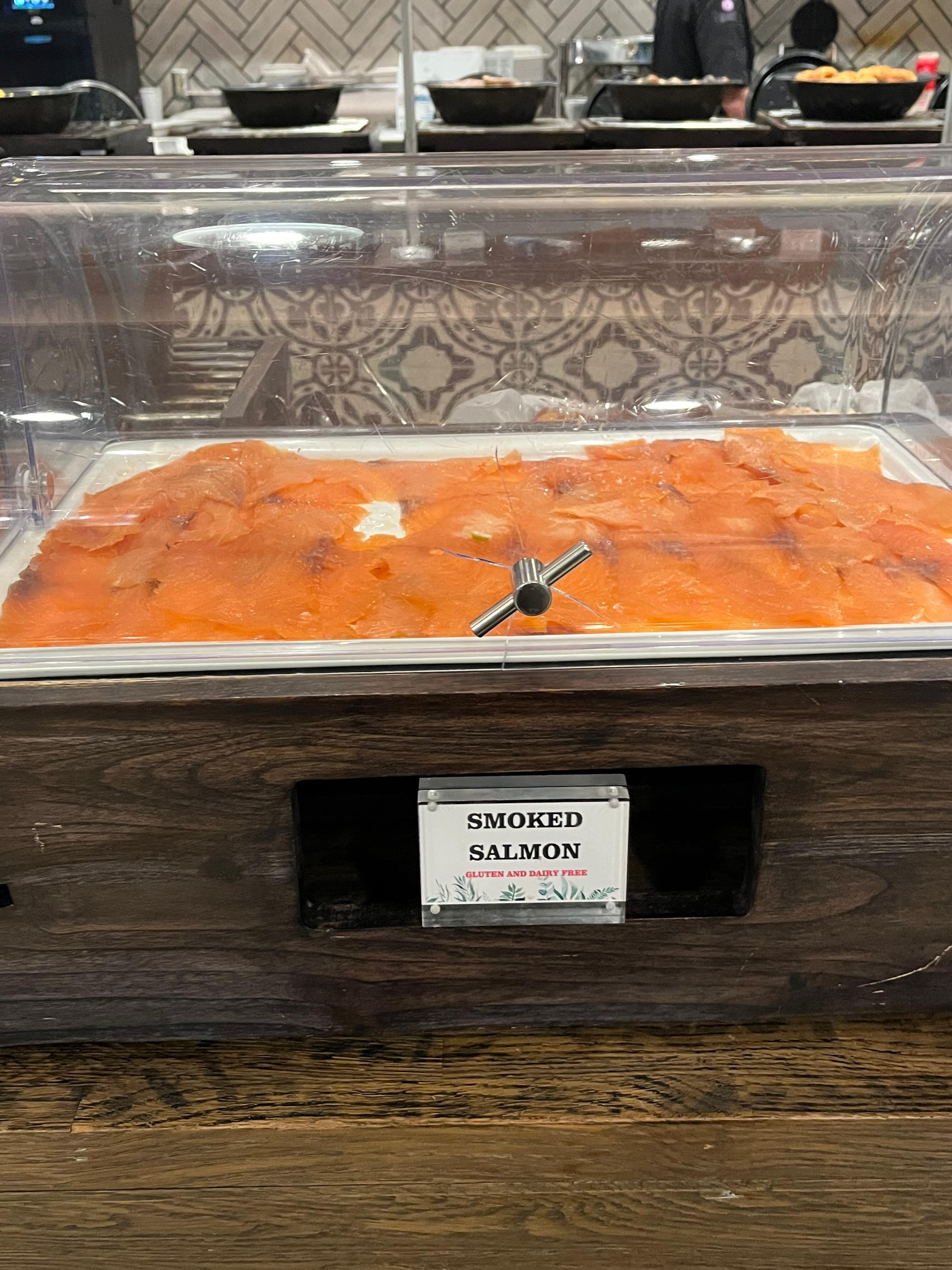 Smoked Salmon in the breakfast Buffett 