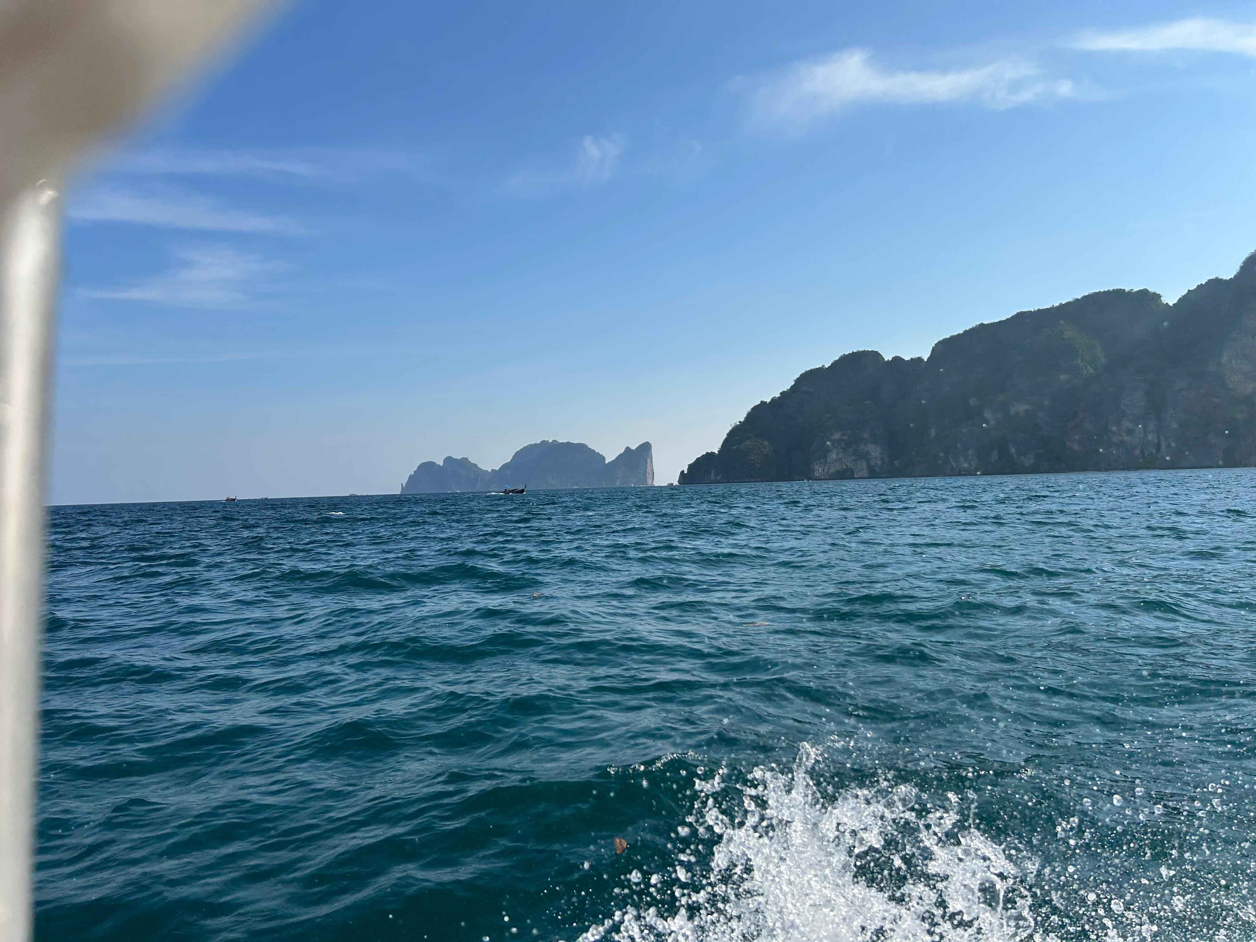 On the short boat ride to Relax resort.