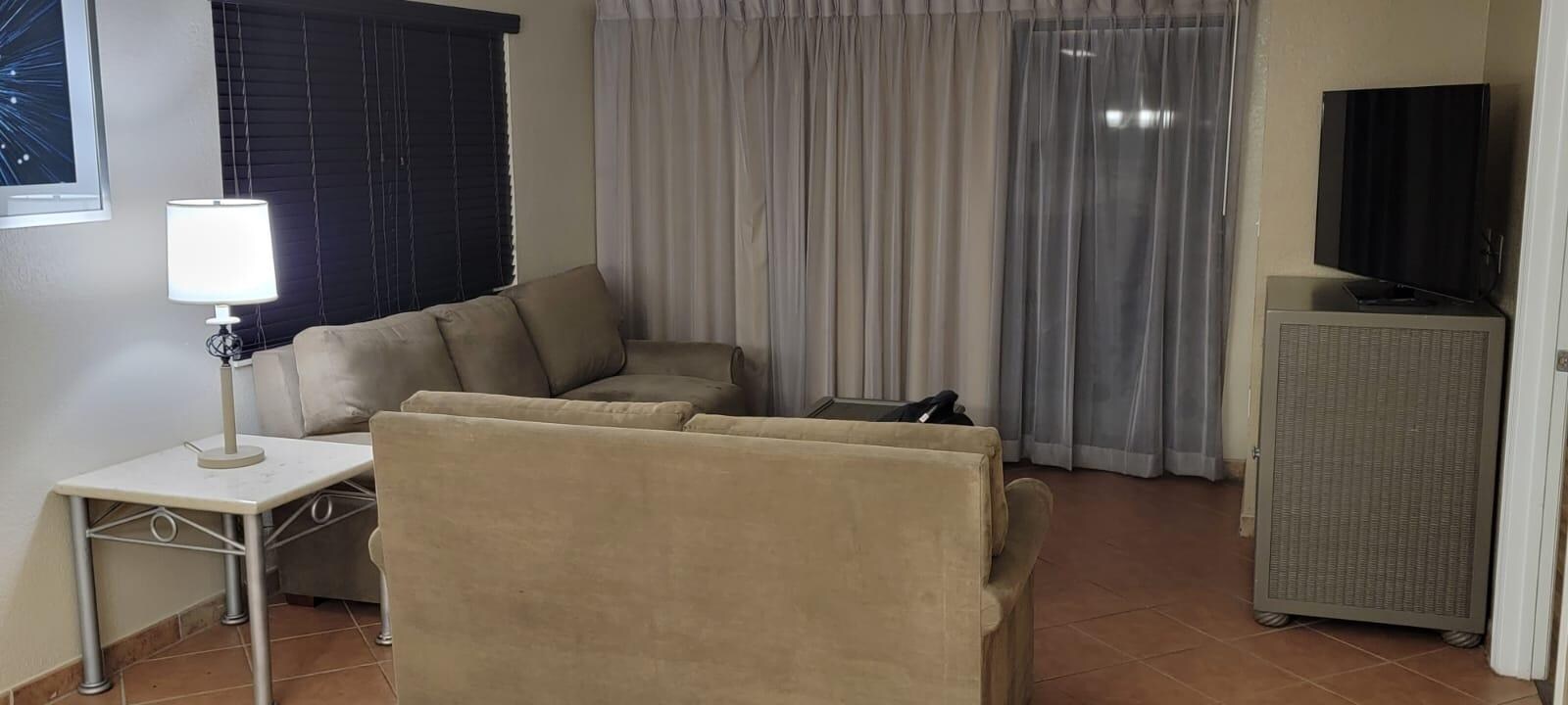Living room and patio door