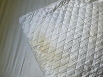 Brown stains on the pillow protector I wonder what it could be.?