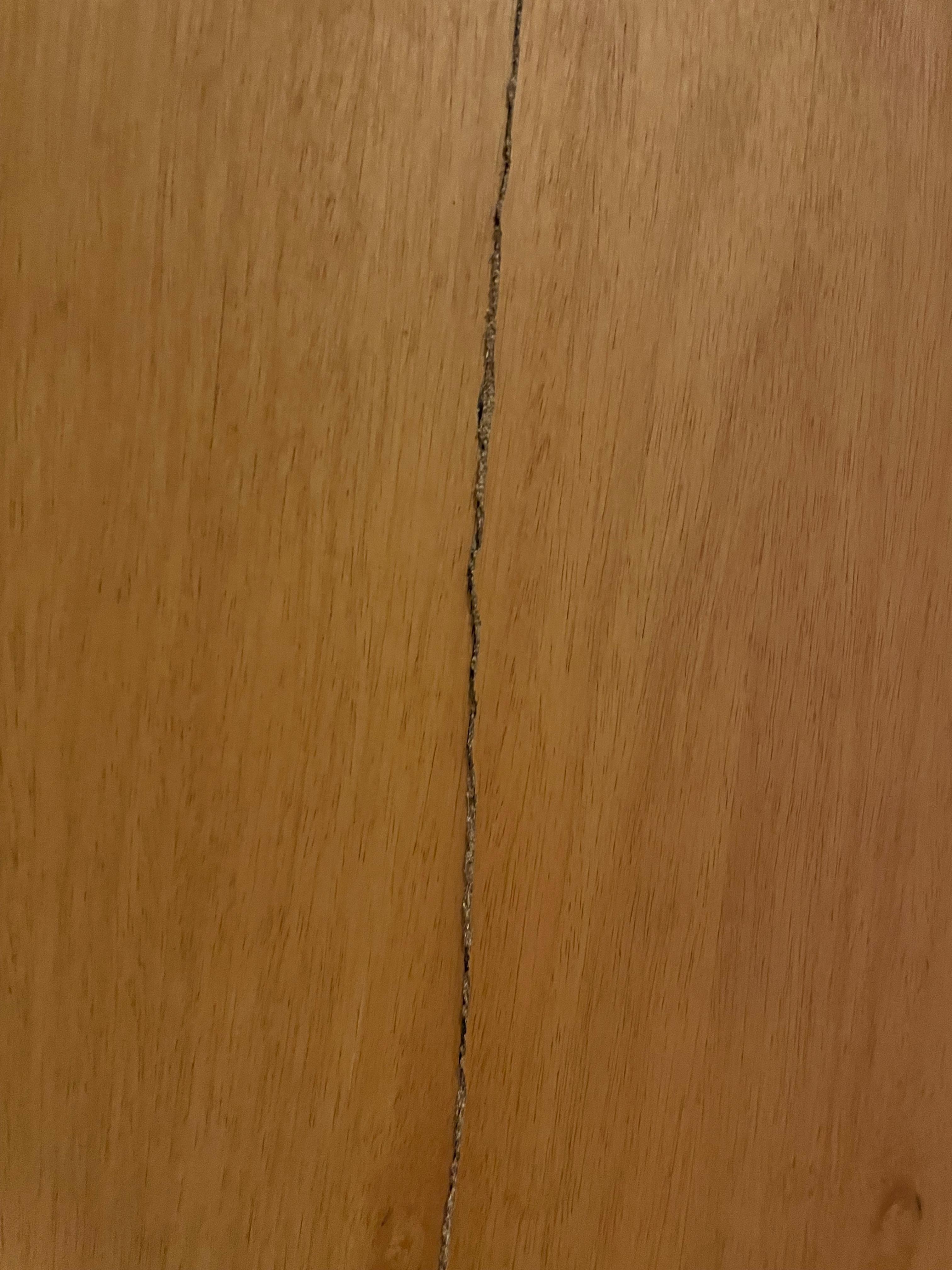 Wooden door split all the way down