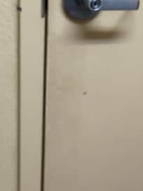 Bathroom door handle on outside. Inside was just as bad