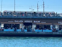 Fish restaurants under the Galata Bridge