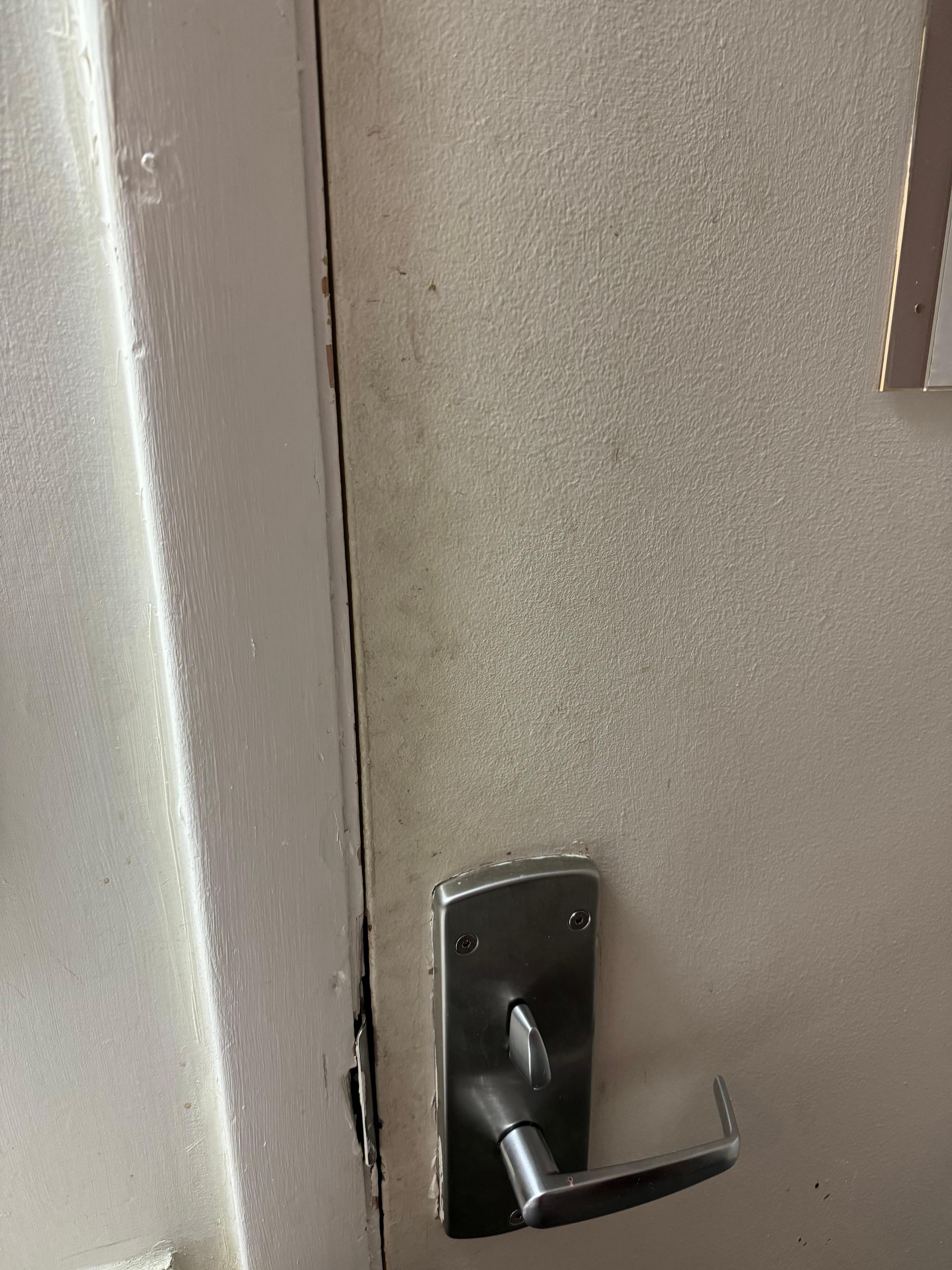 This door evidently is never cleaned, so you wonder about every other surface.