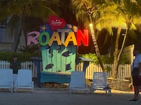 The giant chair on the beach at the resort.