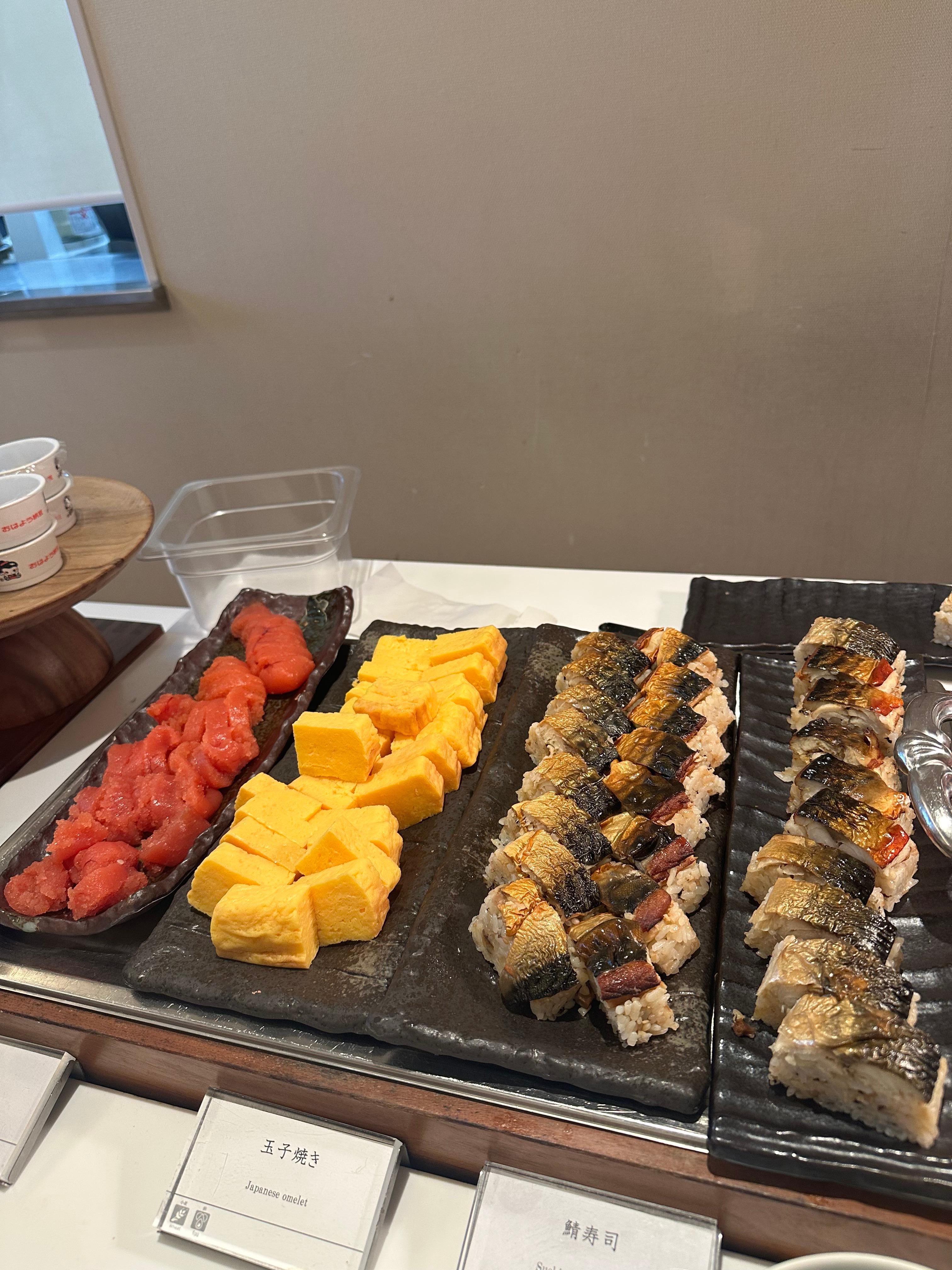 Breakfast buffet sushi