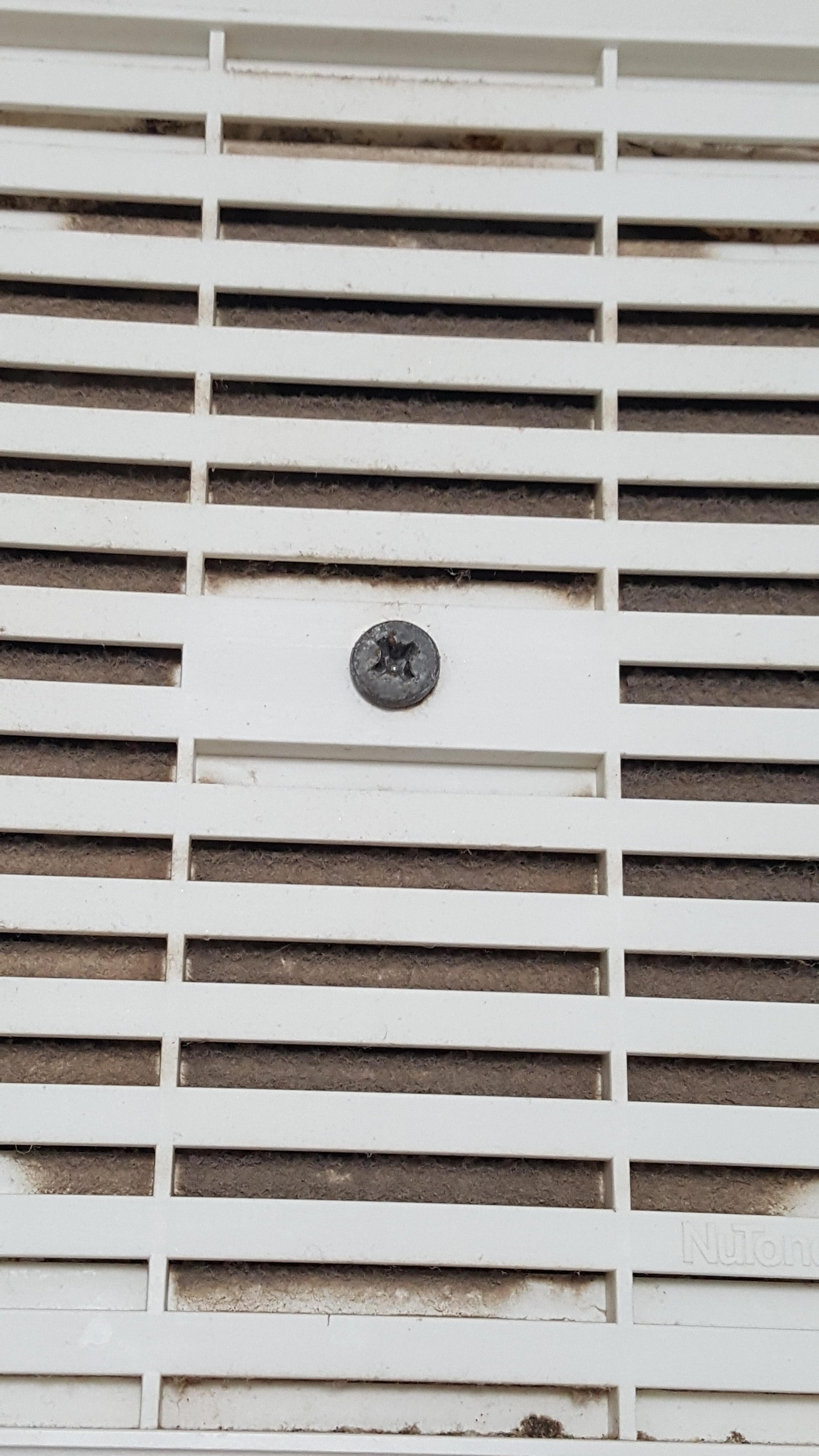 Expand the pic for better look of the vent fan cover buildup