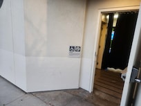 Maintenance door on side of building to access only working elevator