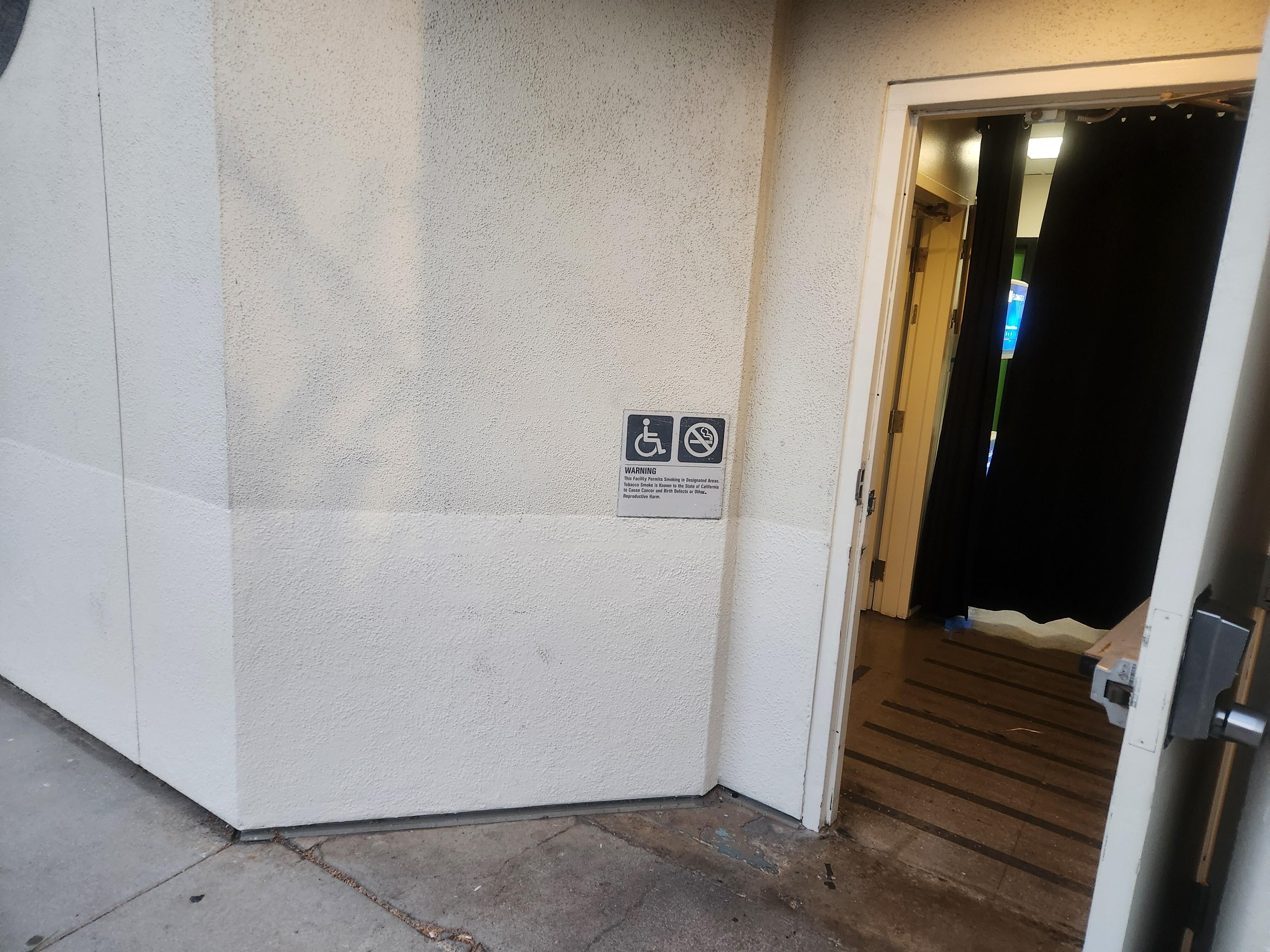 Maintenance door on side of building to access only working elevator