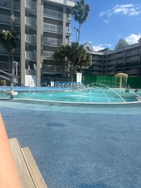 Closed pool area, no slides in the lagoon area as shown on video and website pics