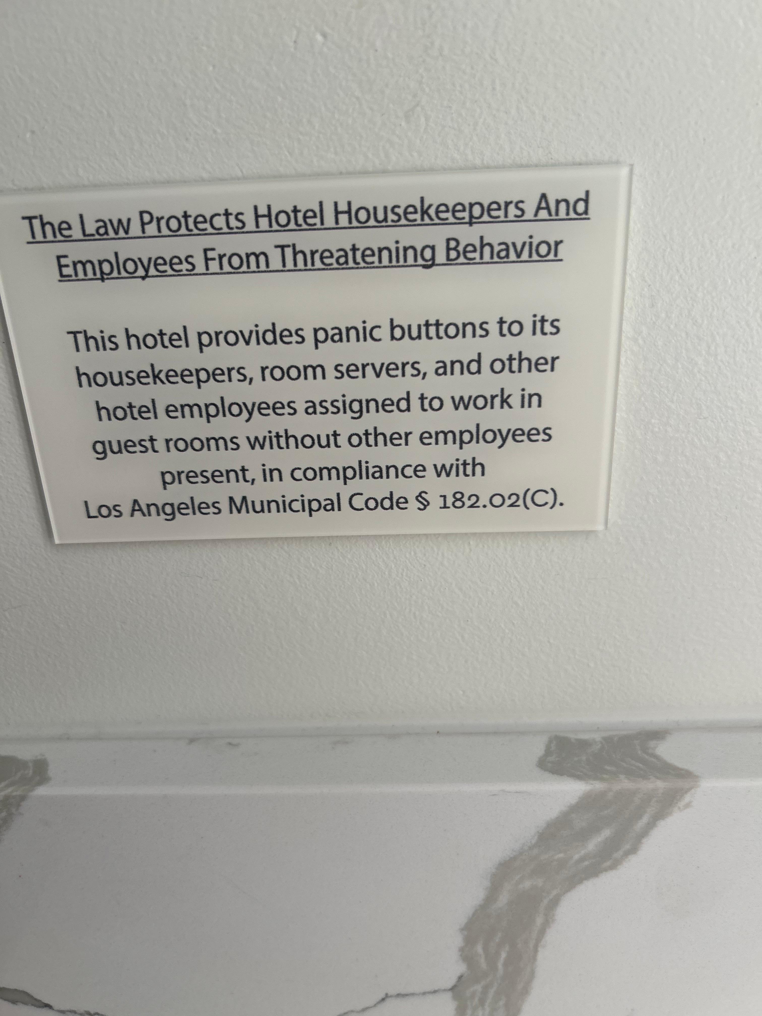 Message in bathroom. If this is for the housekeepers…why should guest need to see this each time s they use the bathroom?