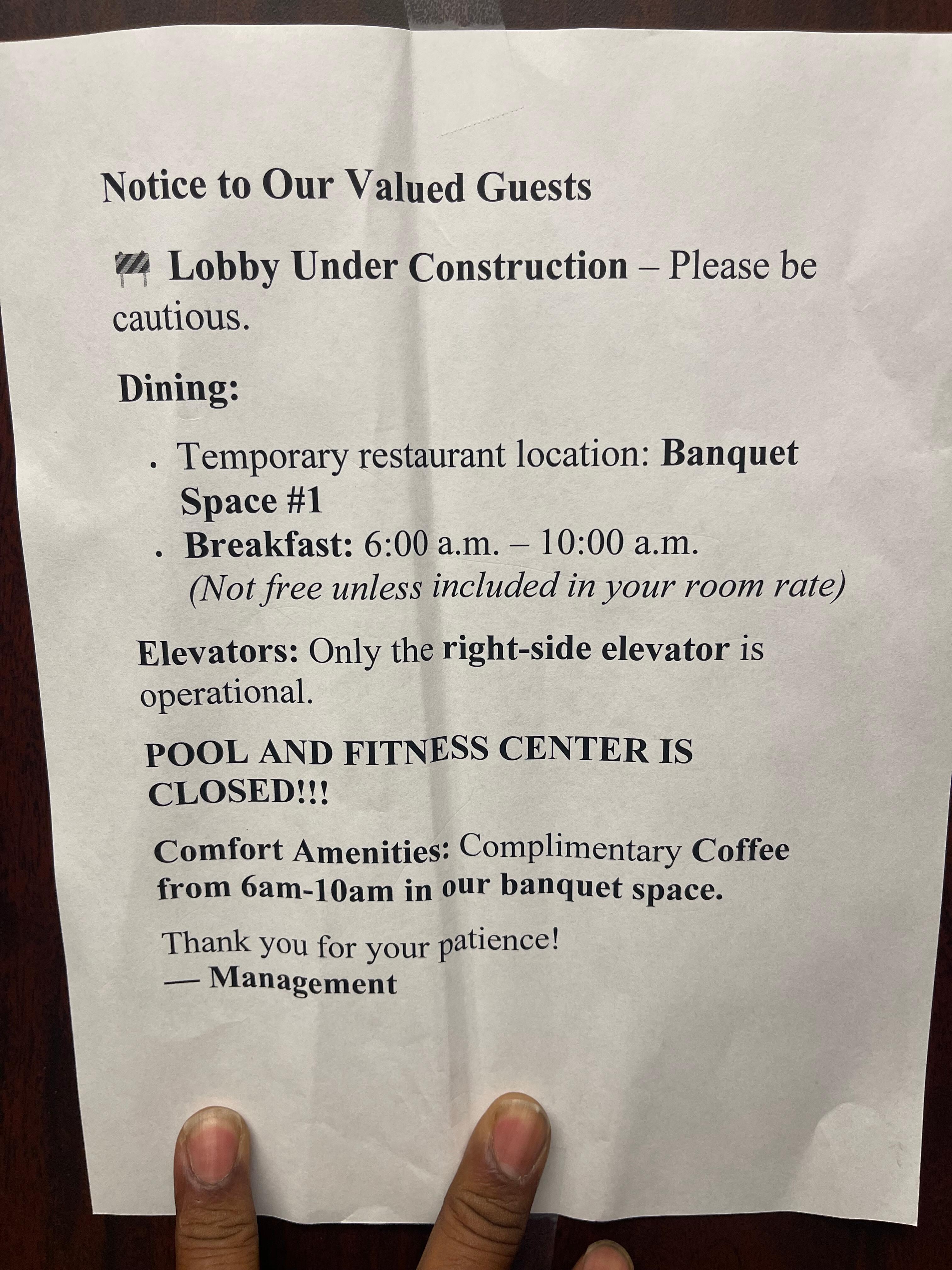 None of this was mentioned prior to booking either. 