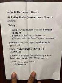 None of this was mentioned prior to booking either.