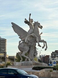 Across the street is this statue .