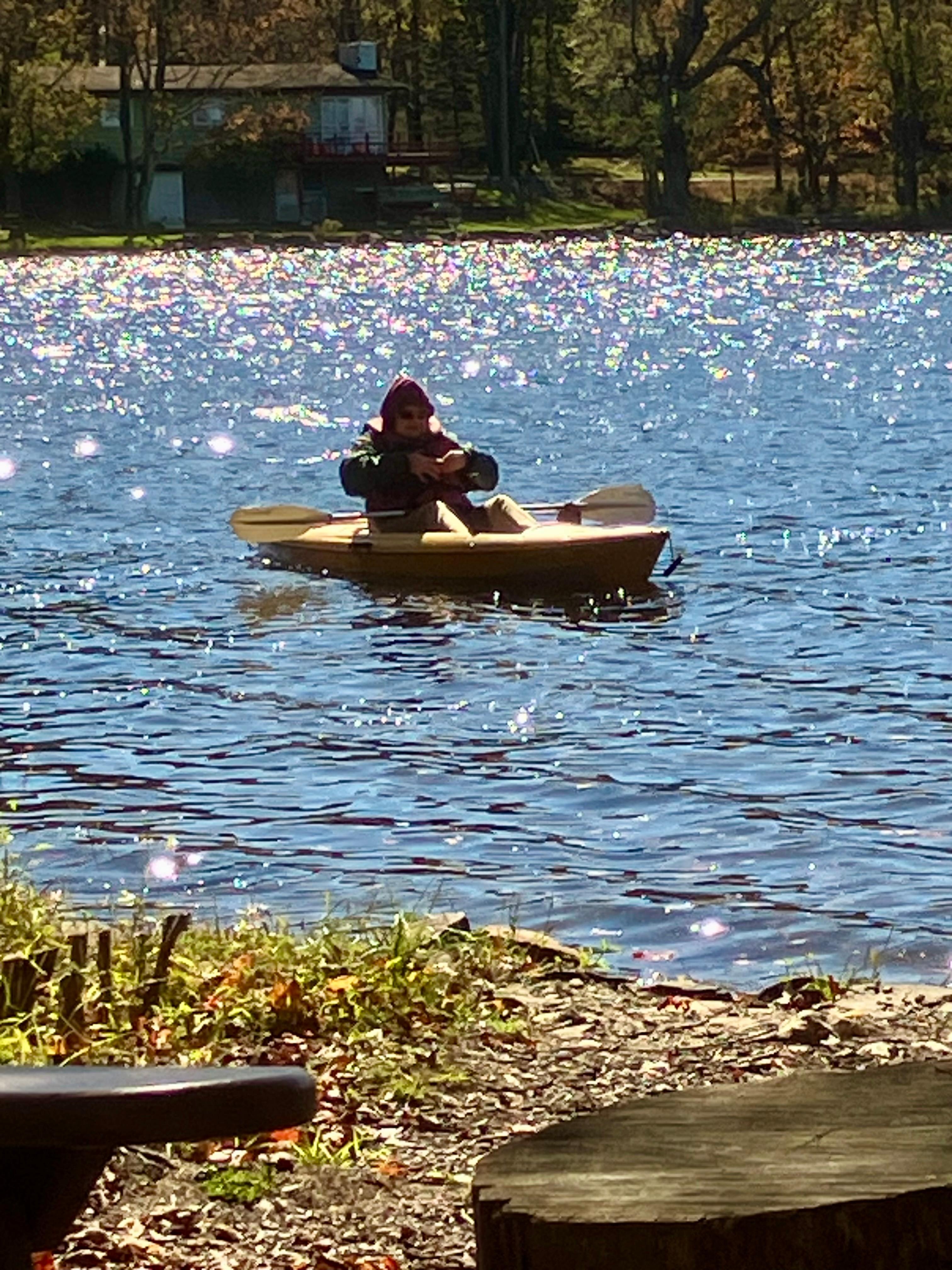 Braving the kayak in 40 degree F weather!