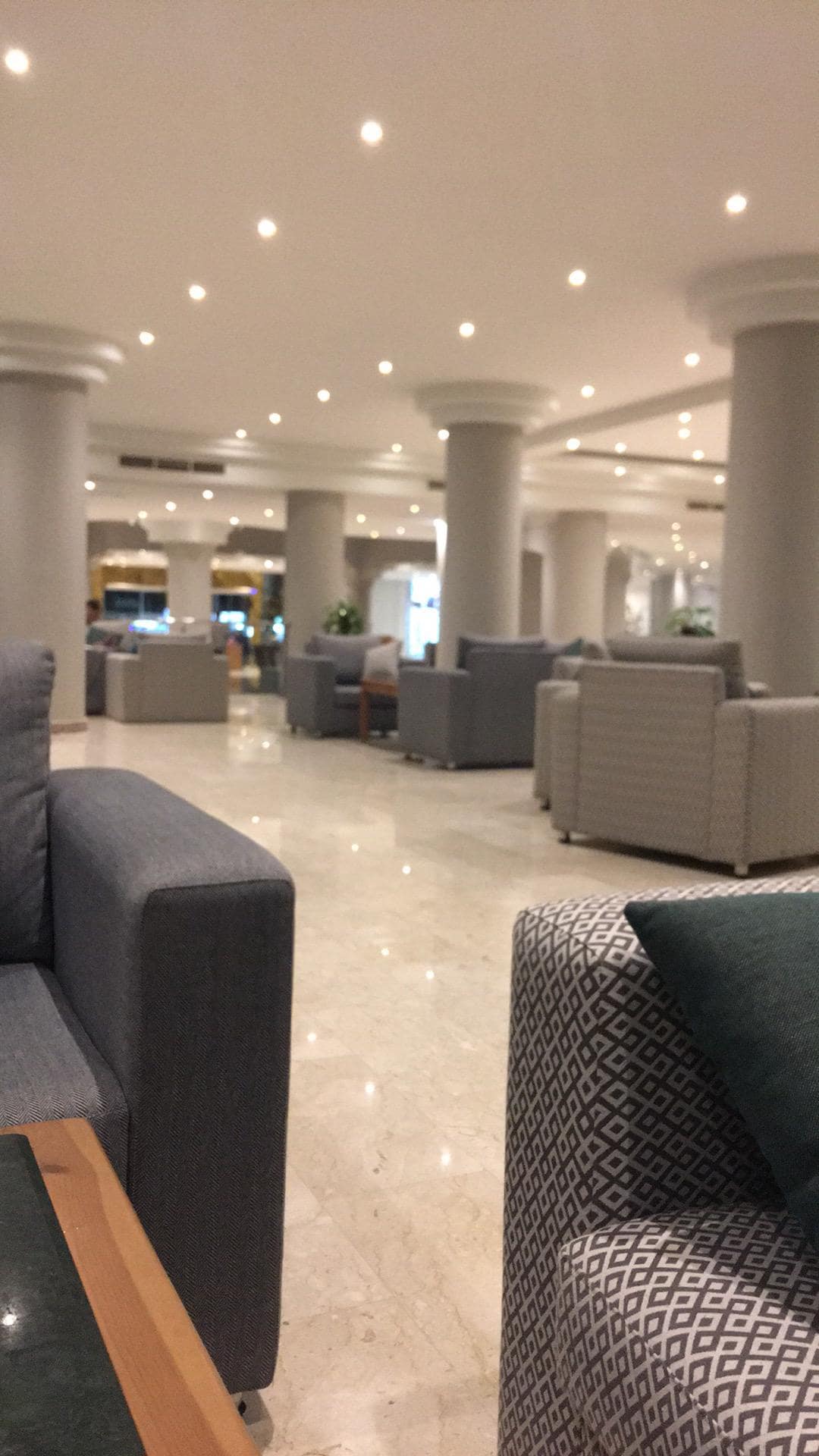 Ankomsthallen med bar og resepsjon /restauranter 