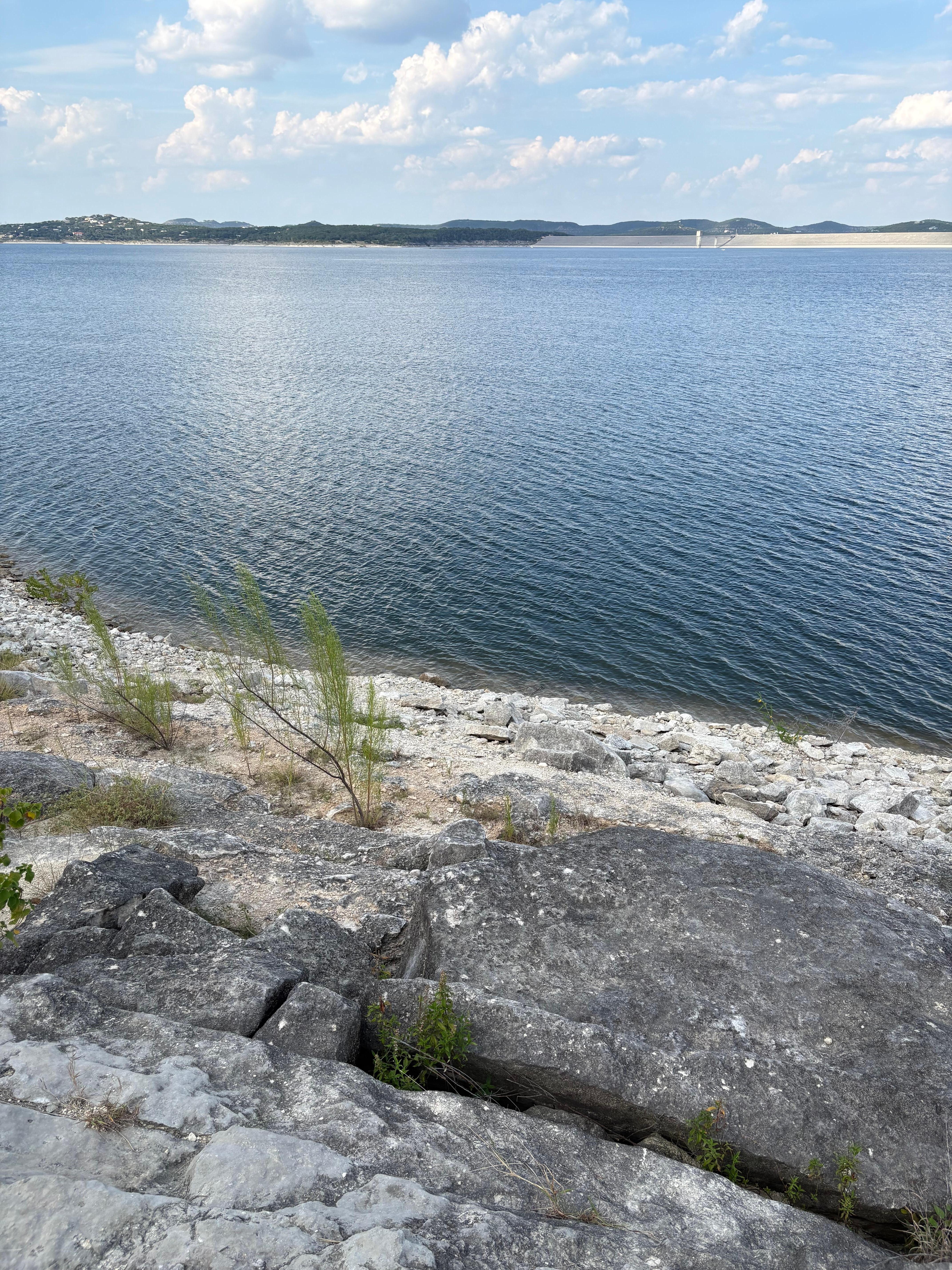 Rocks to climb down to get to Lake