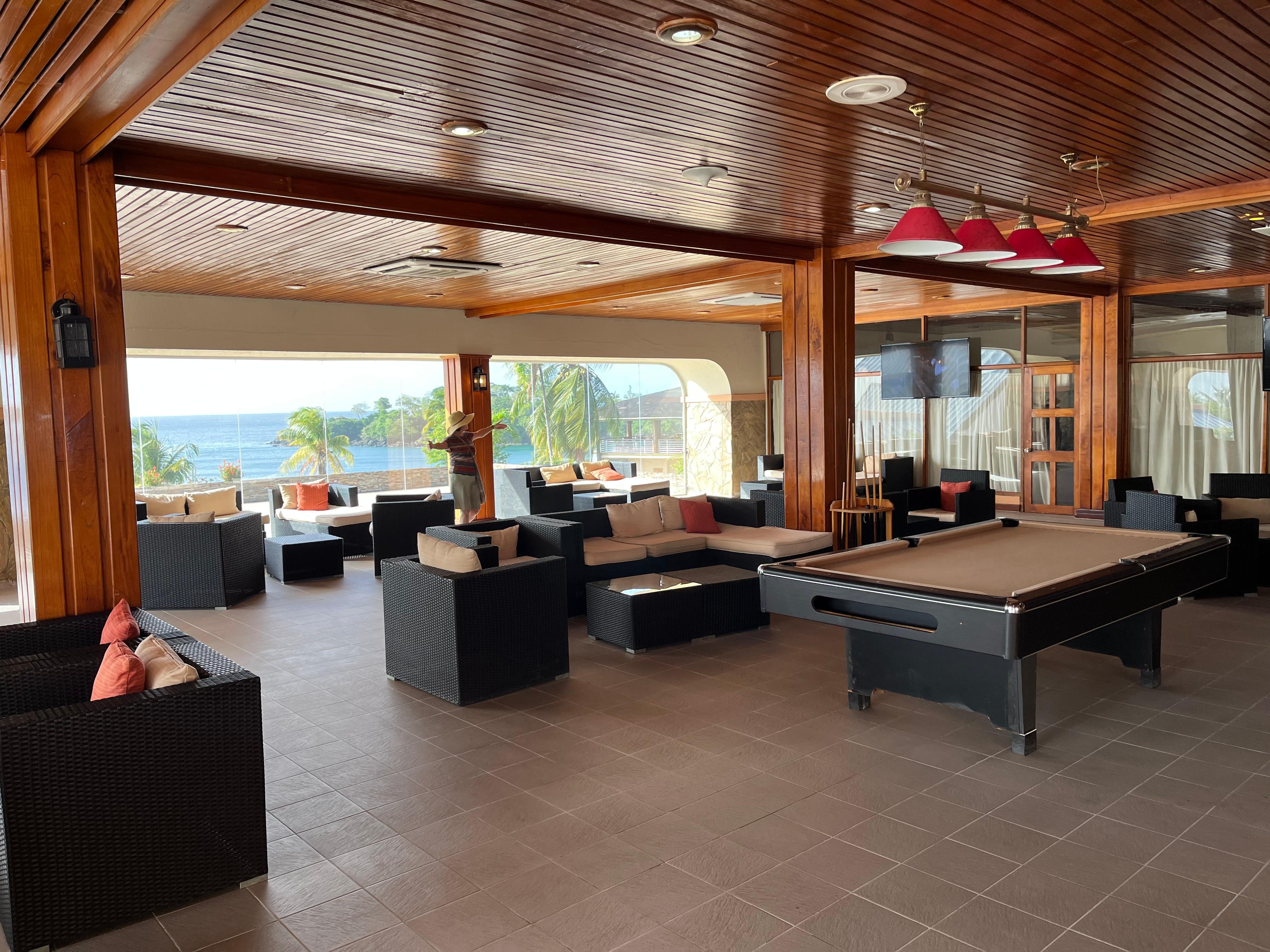 The bar area and lounge. We never saw anyone in here, but it’s super nice.
