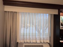 部屋からスタジアムが見えました