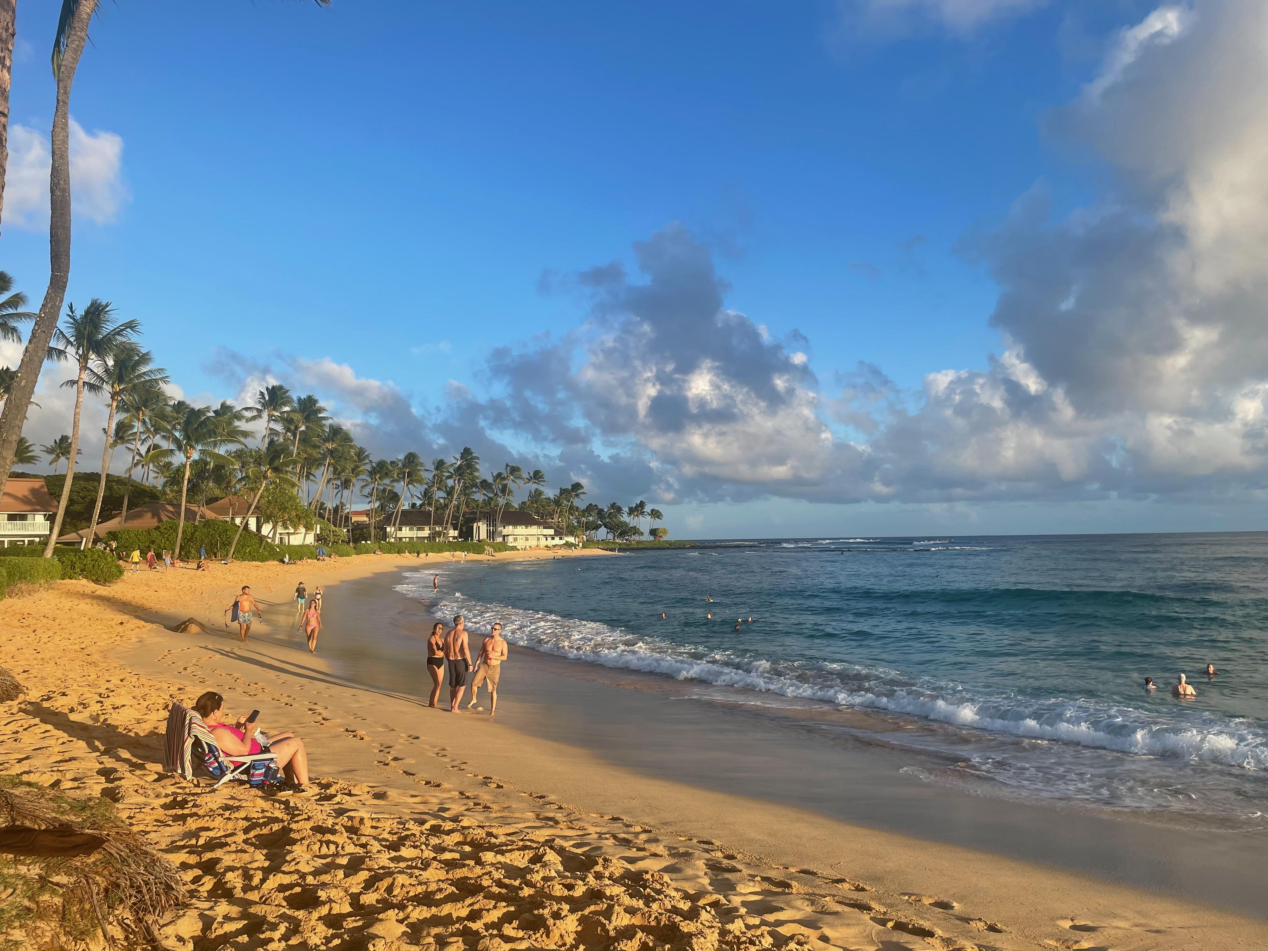 Poipu Beach (taken near the Sheraton looking down toward Kiahuna property)