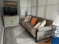Living room view, not a lot of room, but good for a couple of guests.