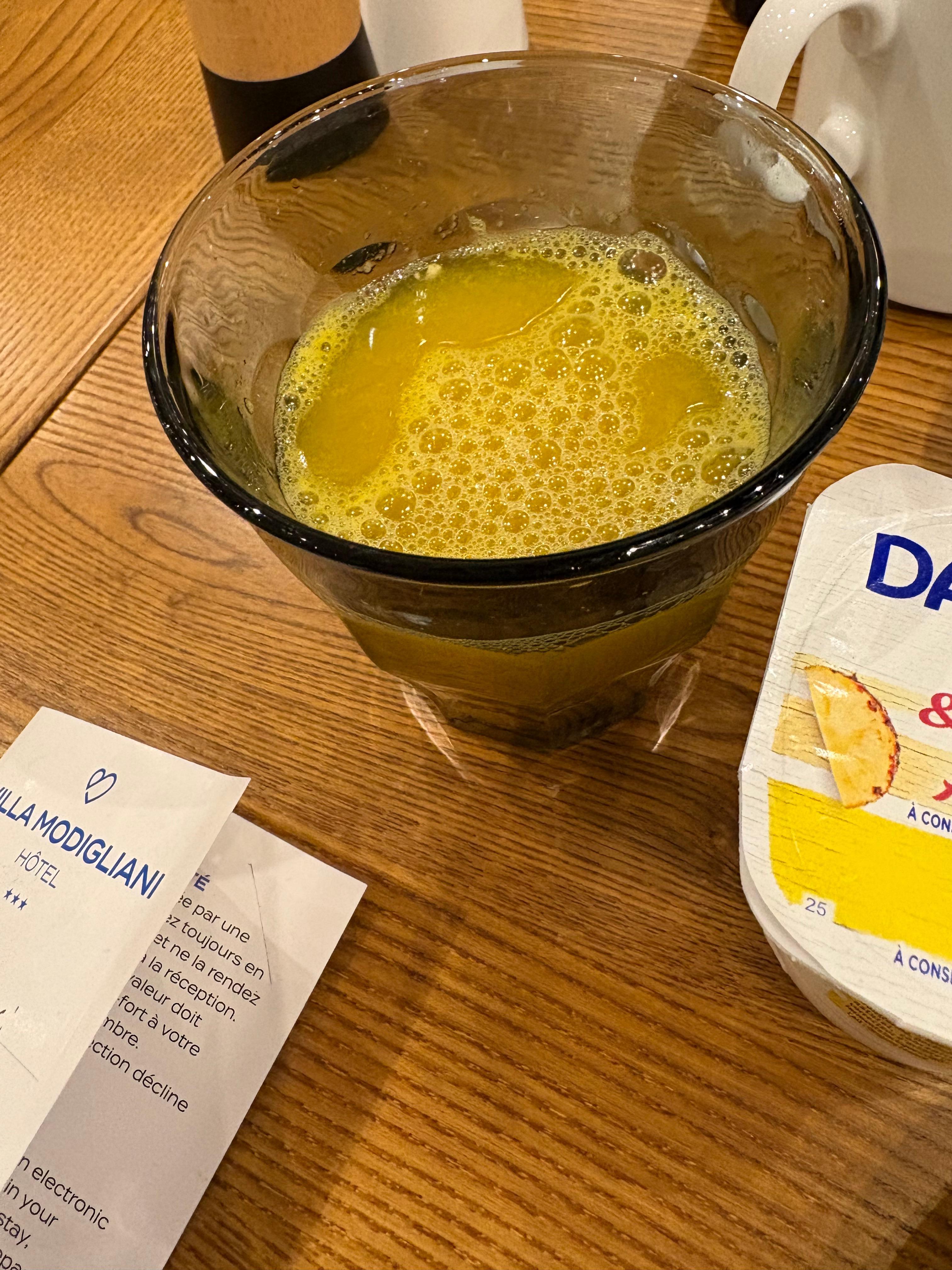 毎朝フレッシュオレンジジュースを飲めて嬉しかった