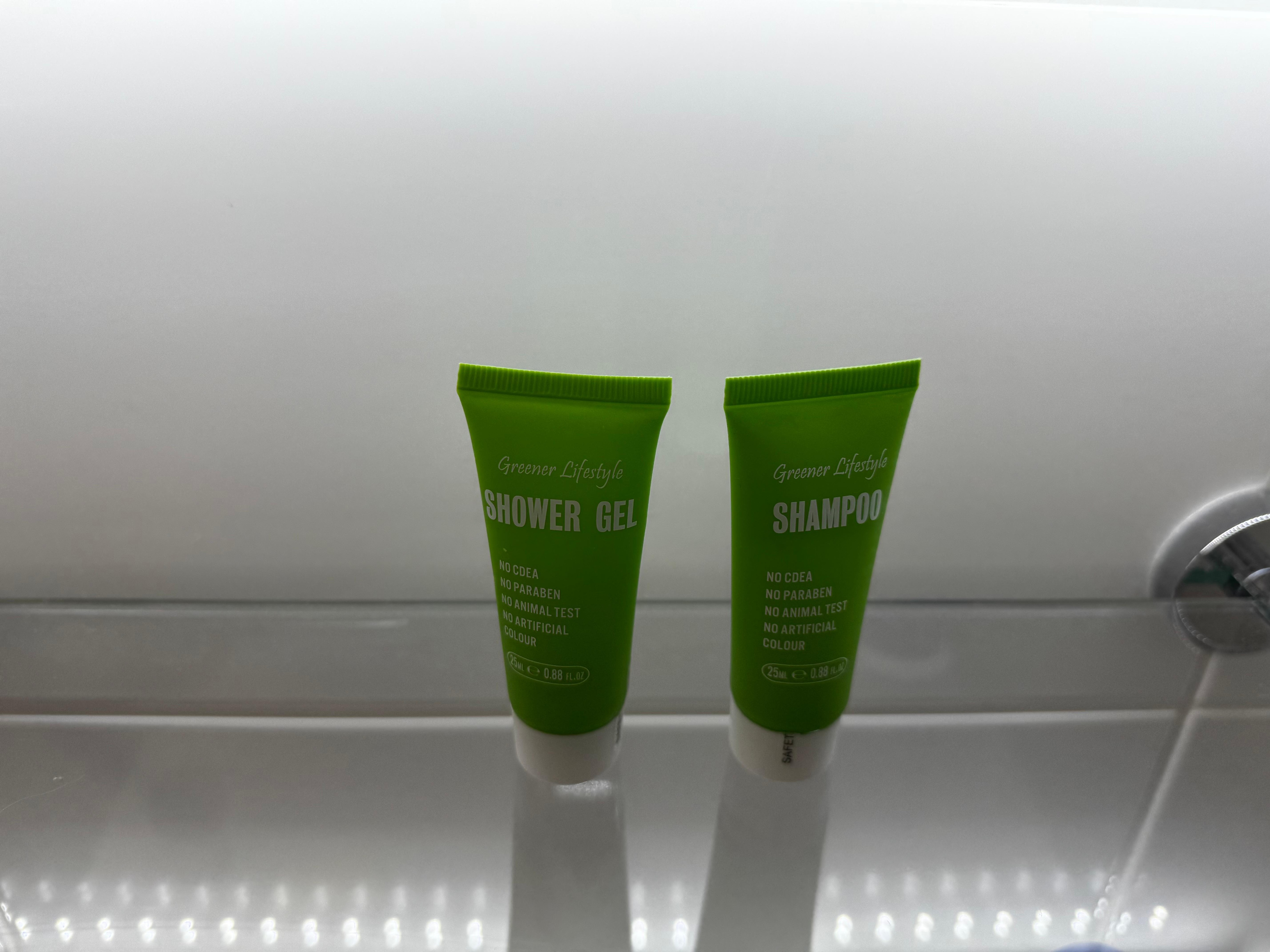 Toiletries in room for two