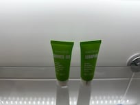 Toiletries in room for two