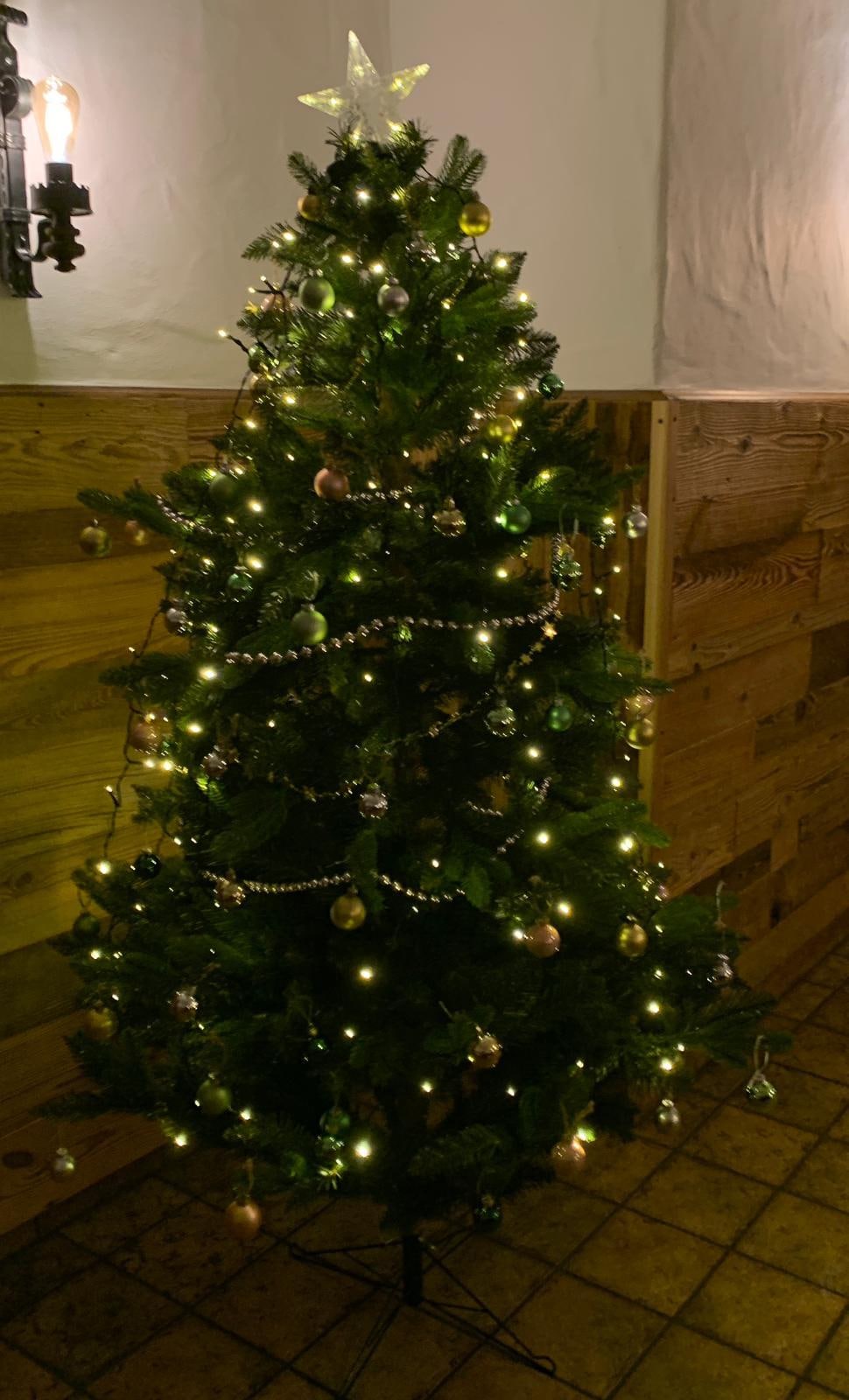 Für die weihnachtliche Stimmung wurden wir mit einem Christbaum begrüßt.