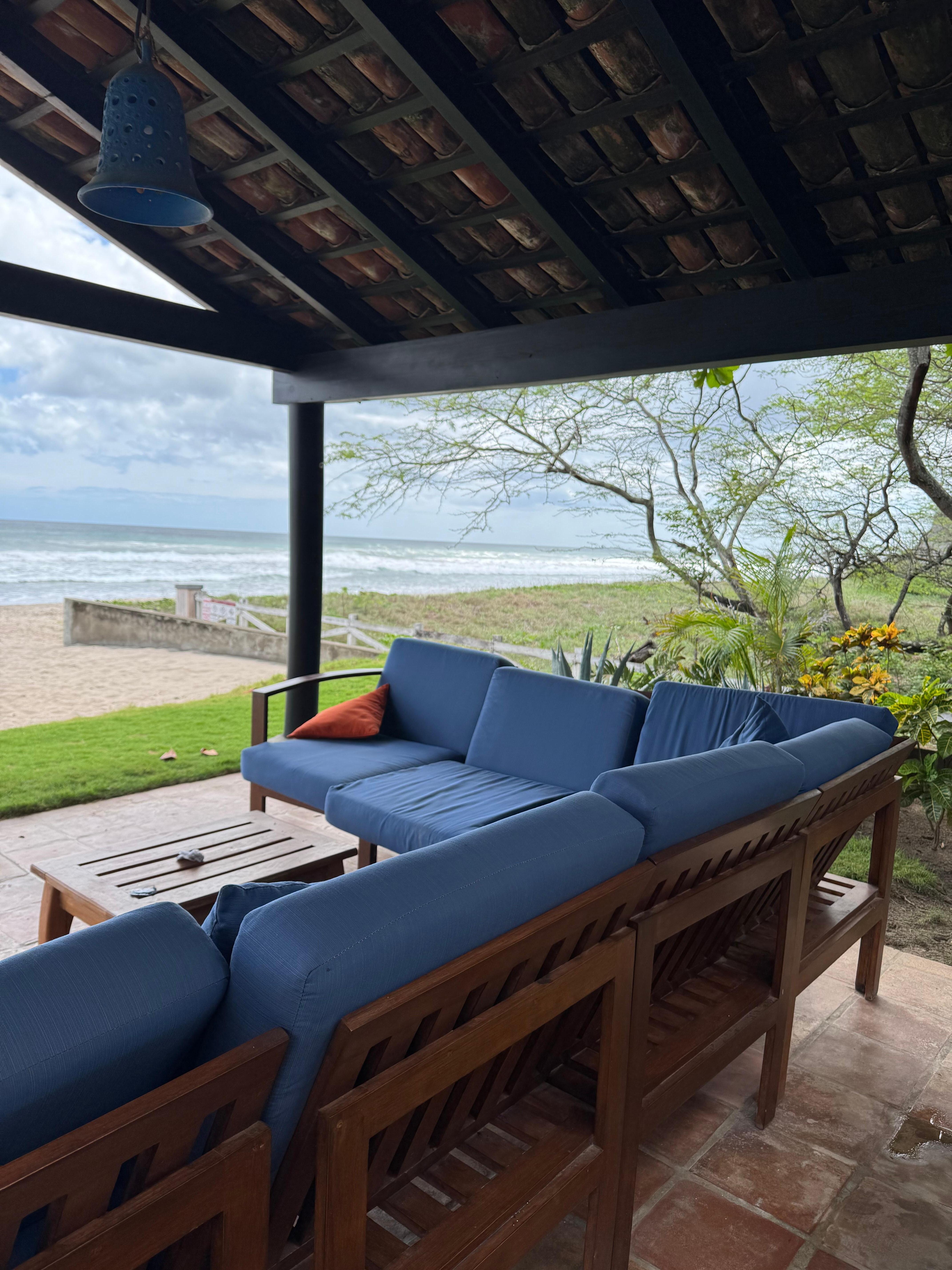 Afternoon siestas under the palapa with the waves crashing in the background 